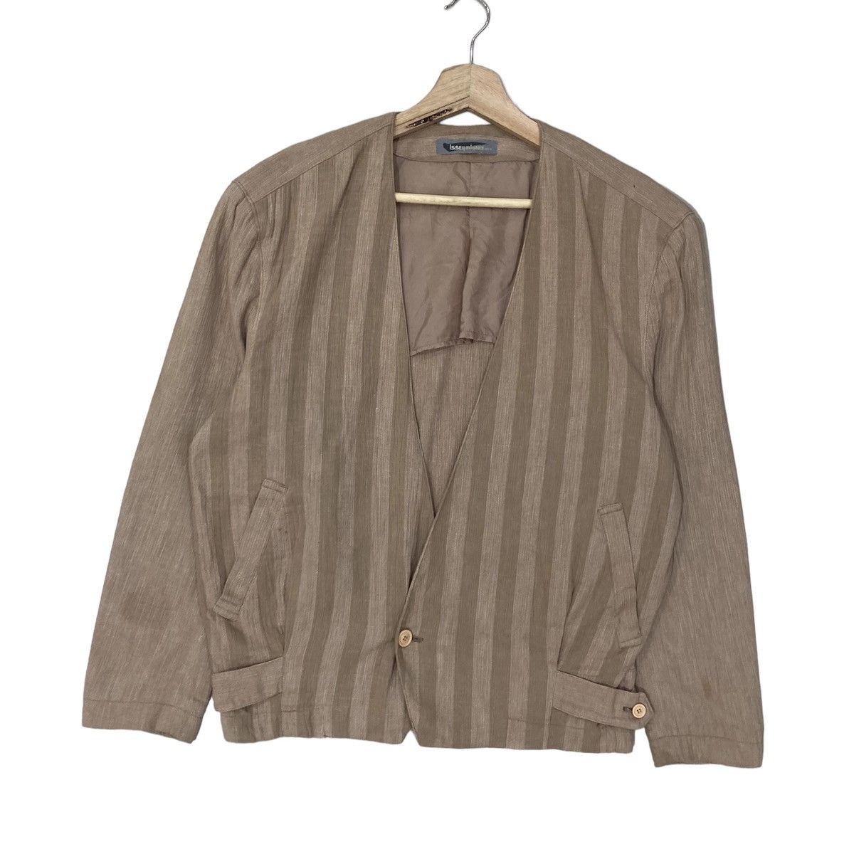 Issey Miyake ICONIC🔥80’s ISSEY MIYAKE MEN STRIPES SINGLE BUTTON JACKET Size US M / EU 48-50 / 2 - 2 Thumbnail