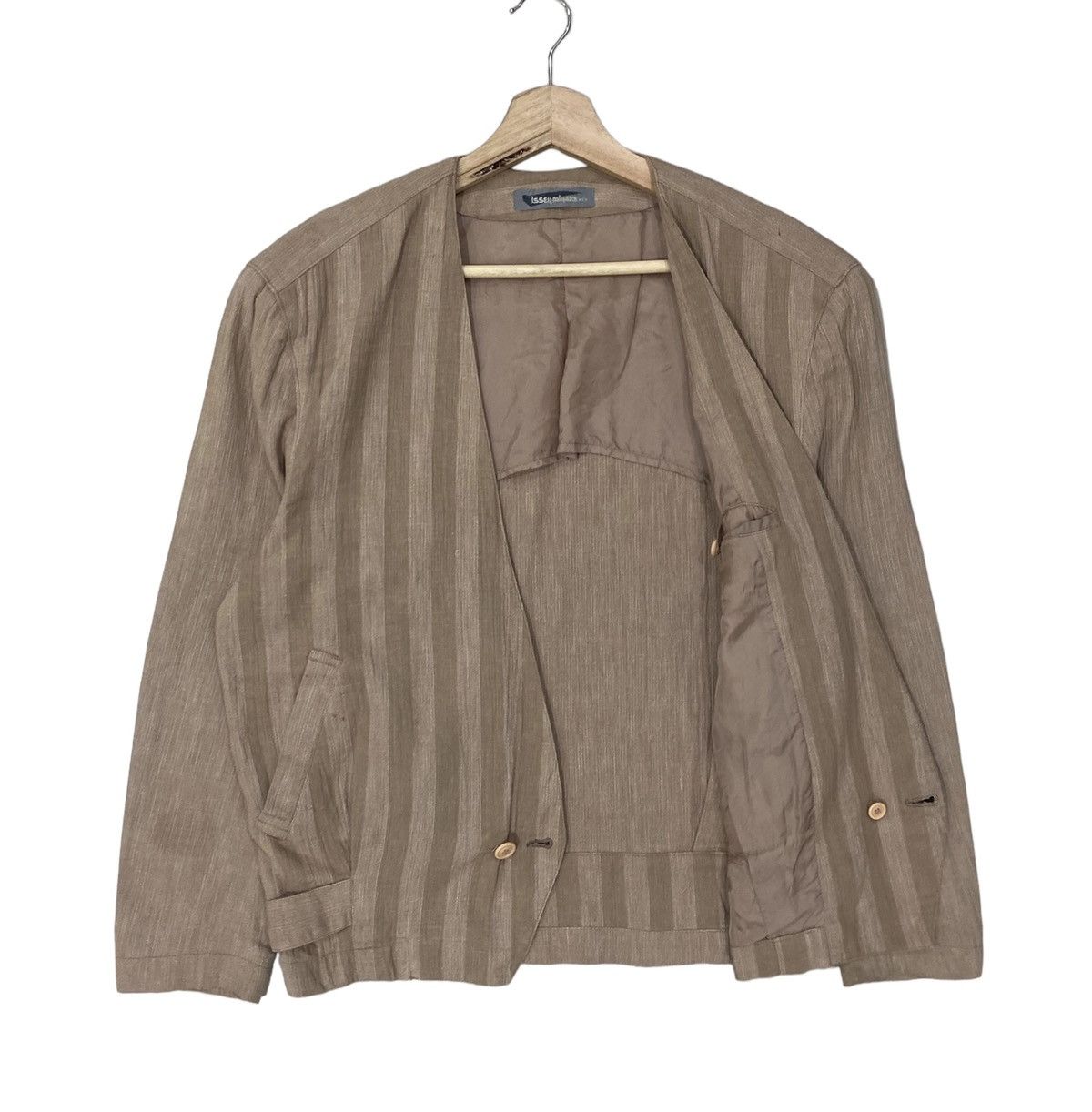 Issey Miyake ICONIC🔥80’s ISSEY MIYAKE MEN STRIPES SINGLE BUTTON JACKET Size US M / EU 48-50 / 2 - 3 Thumbnail