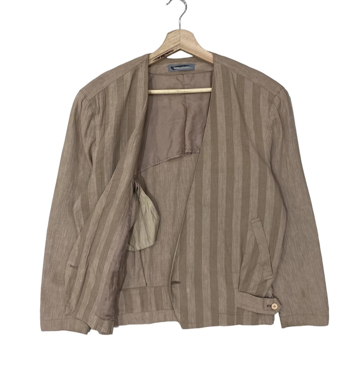 Issey Miyake ICONIC🔥80’s ISSEY MIYAKE MEN STRIPES SINGLE BUTTON JACKET Size US M / EU 48-50 / 2 - 4 Thumbnail