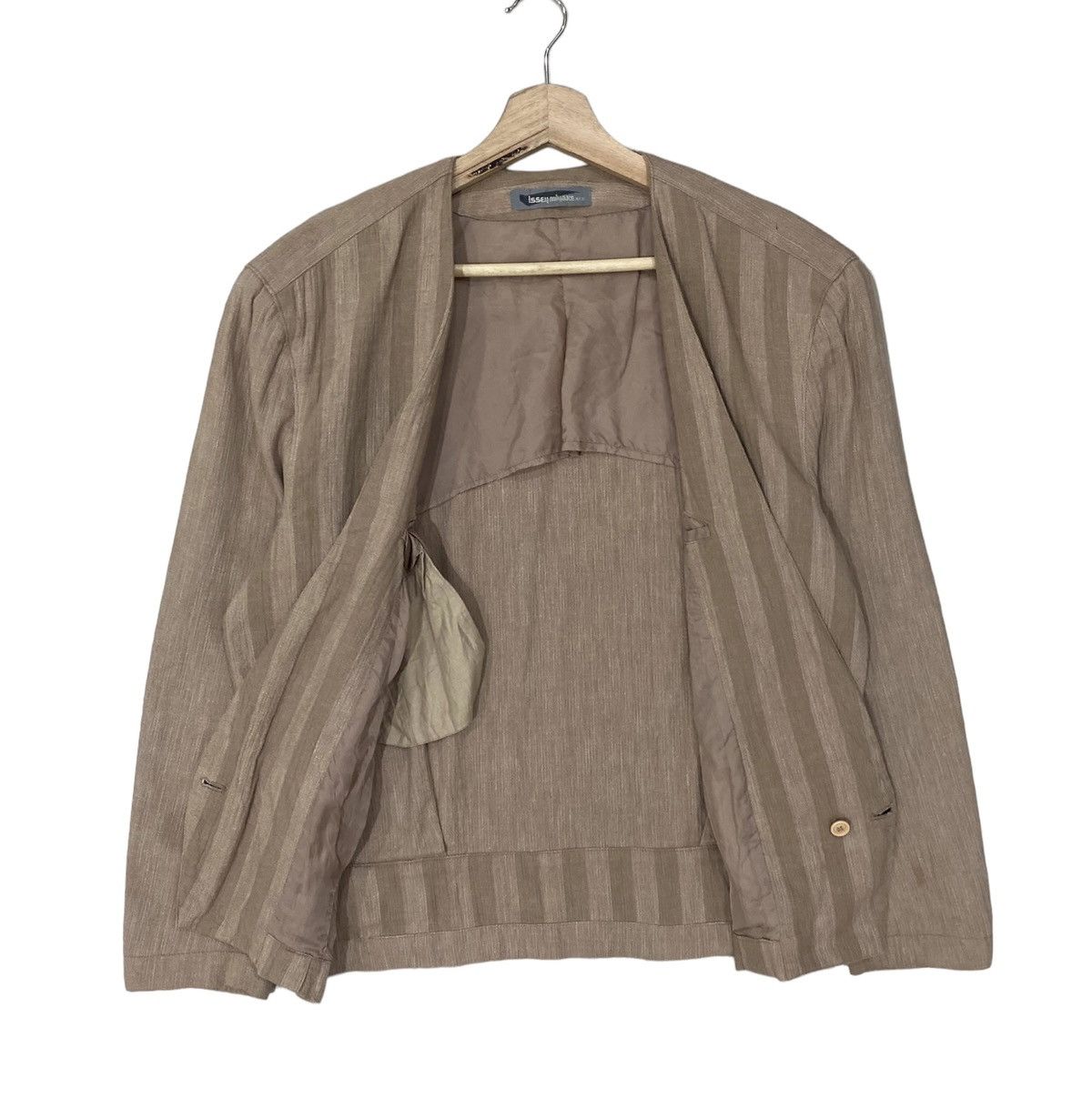 Issey Miyake ICONIC🔥80’s ISSEY MIYAKE MEN STRIPES SINGLE BUTTON JACKET Size US M / EU 48-50 / 2 - 5 Thumbnail