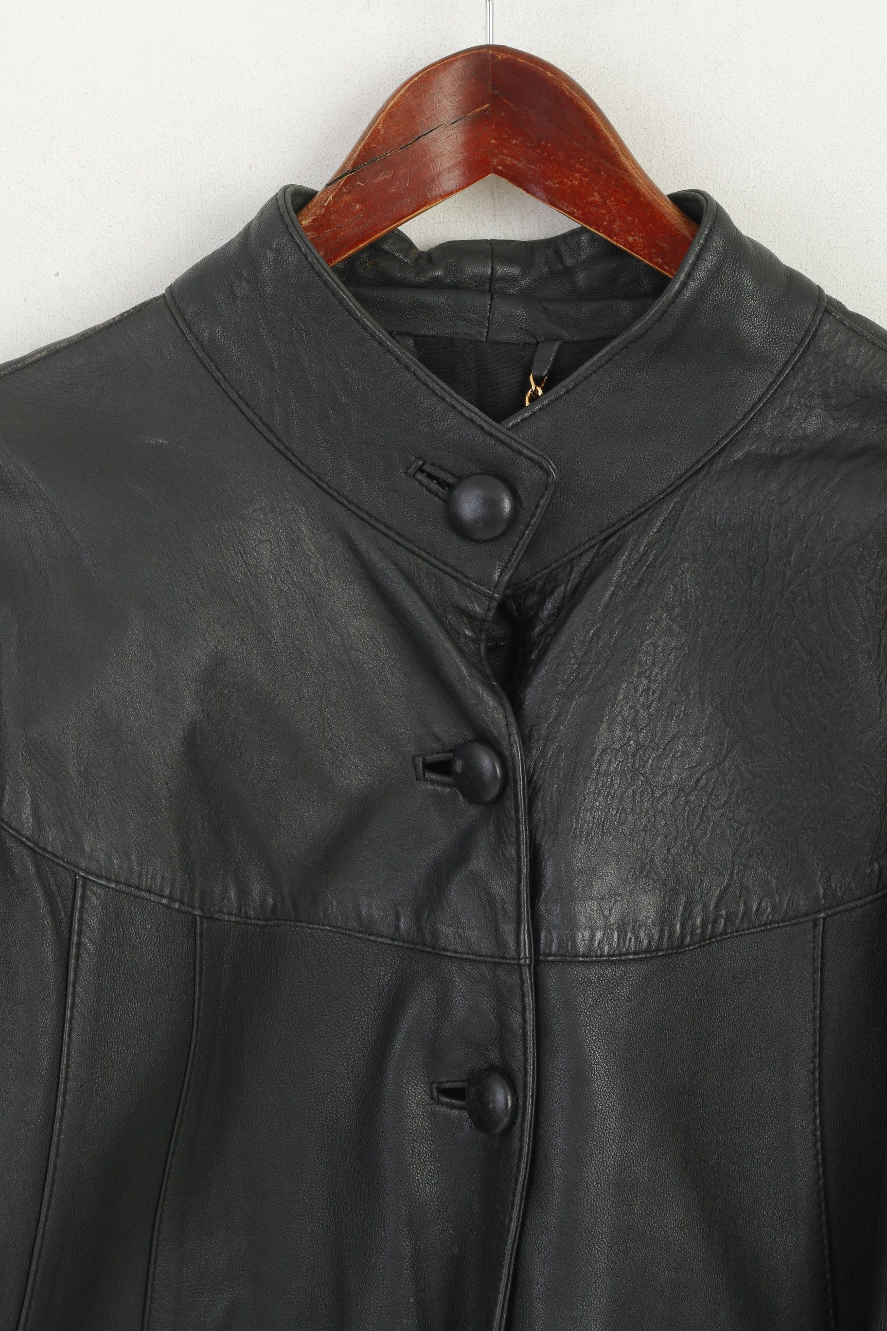Genuine Leather Bufala Moda Womens M Jacket Black Vintage 6406 Size M / US 6-8 / IT 42-44 - 2 Thumbnail