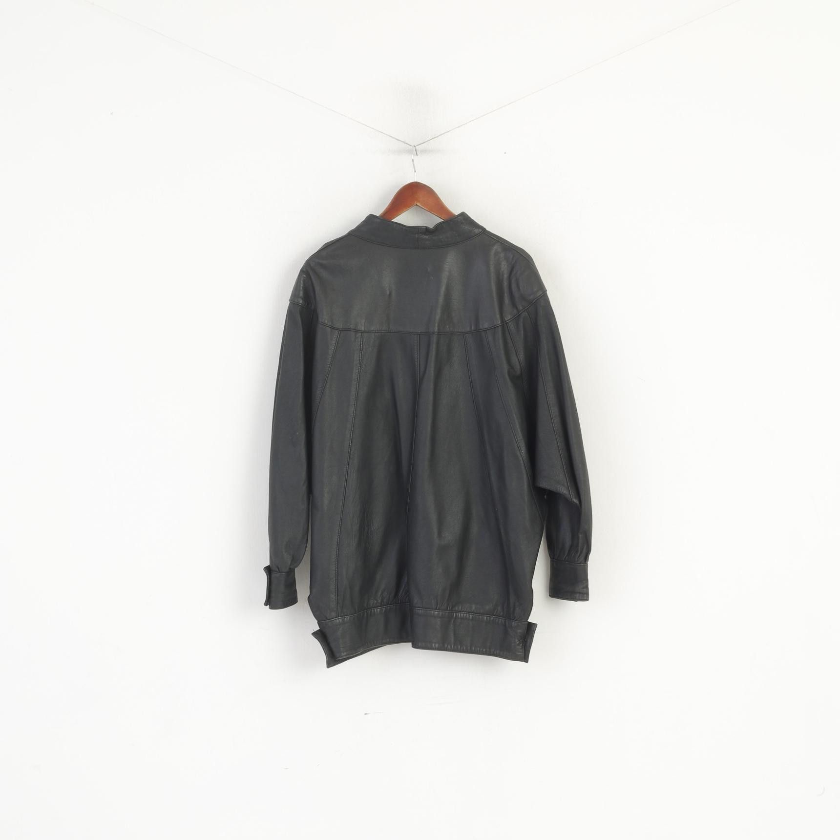 Genuine Leather Bufala Moda Womens M Jacket Black Vintage 6406 Size M / US 6-8 / IT 42-44 - 7 Thumbnail