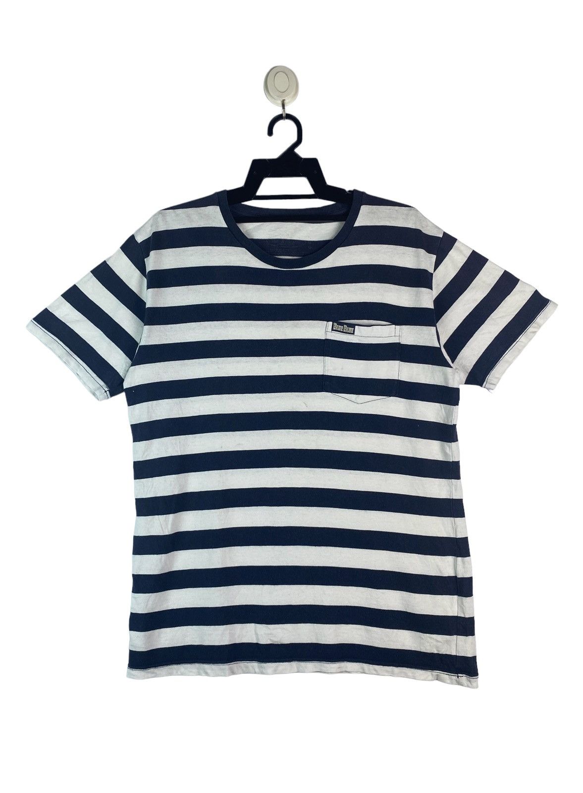 Blue Blue Japan × Vintage Vtg 90s BLUE BLUE Japan indigo stripes pocket shirt Size US L / EU 52-54 / 3 - 1 Thumbnail