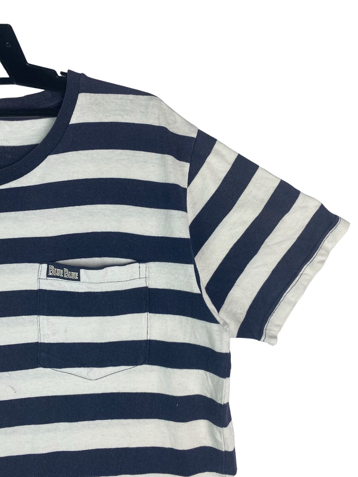 Blue Blue Japan × Vintage Vtg 90s BLUE BLUE Japan indigo stripes pocket shirt Size US L / EU 52-54 / 3 - 2 Thumbnail