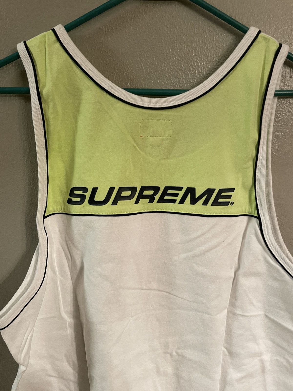 Supreme piping tank top (white/yellow)