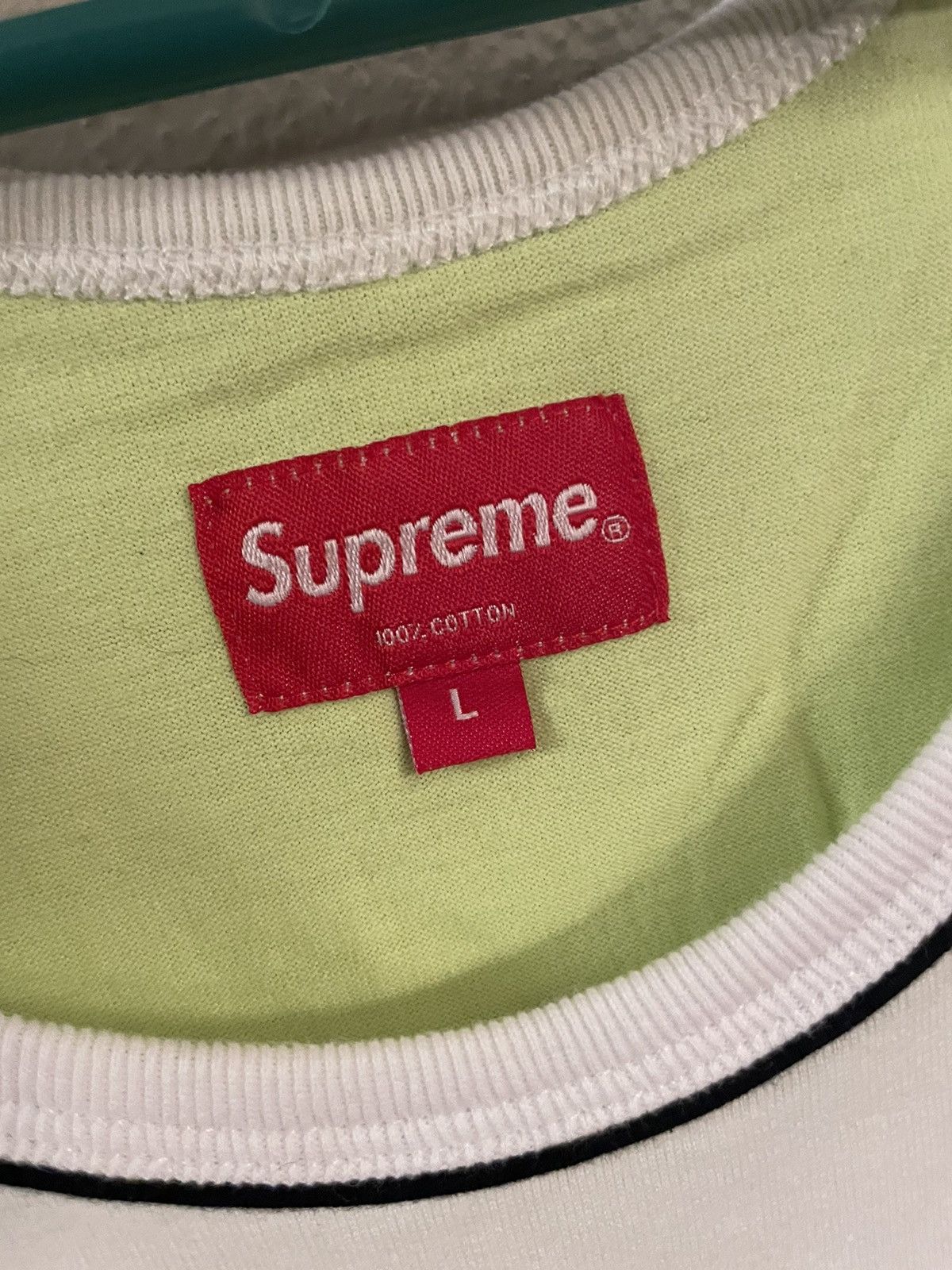 Supreme piping tank top (white/yellow)