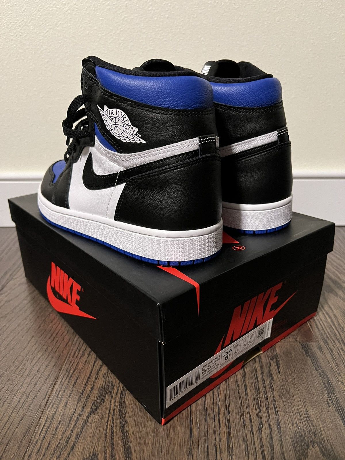 Jordan Brand Air Jordan 1 Retro High OG Royal Toe Size US 8.5 / EU 41-42 - 3 Thumbnail