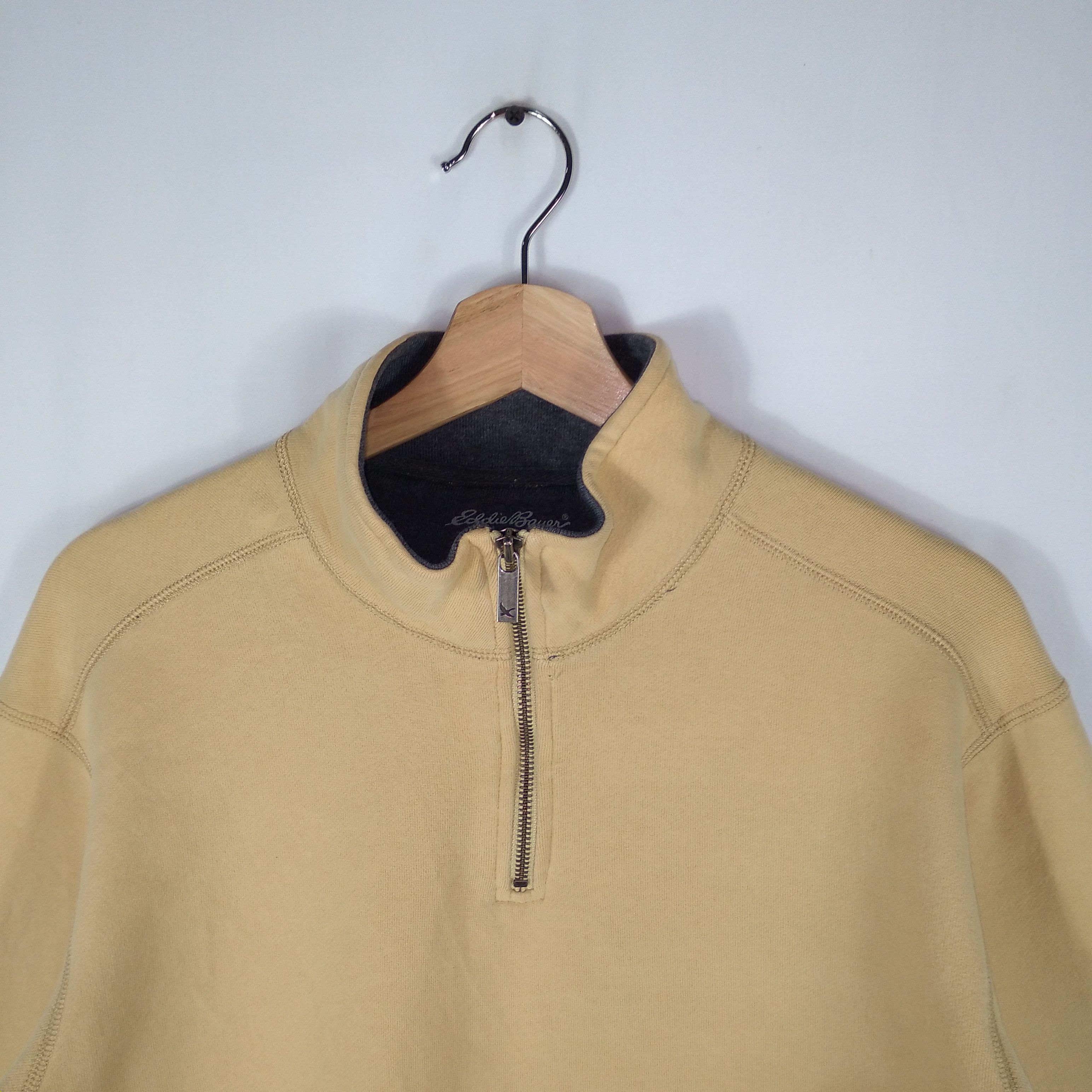 Designer × Eddie Bauer × Vintage Vintage Eddie Bauer Mini Spellout Half Zipper Sweatshirts Size US L / EU 52-54 / 3 - 2 Thumbnail