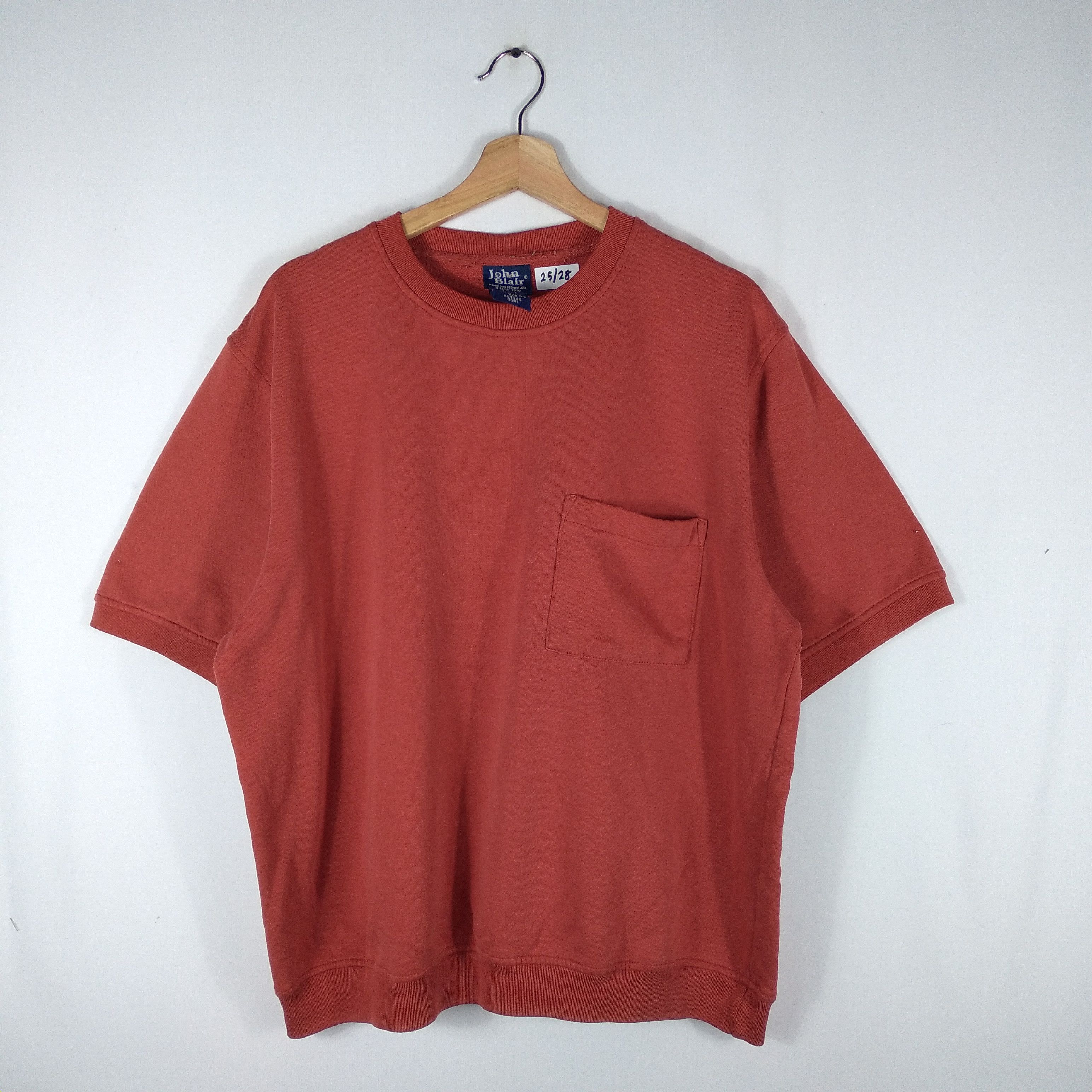 Blair × Designer × Vintage Vintage John Blair Single Pocket Short Sleeve Sweatshirts Size US L / EU 52-54 / 3 - 1 Thumbnail