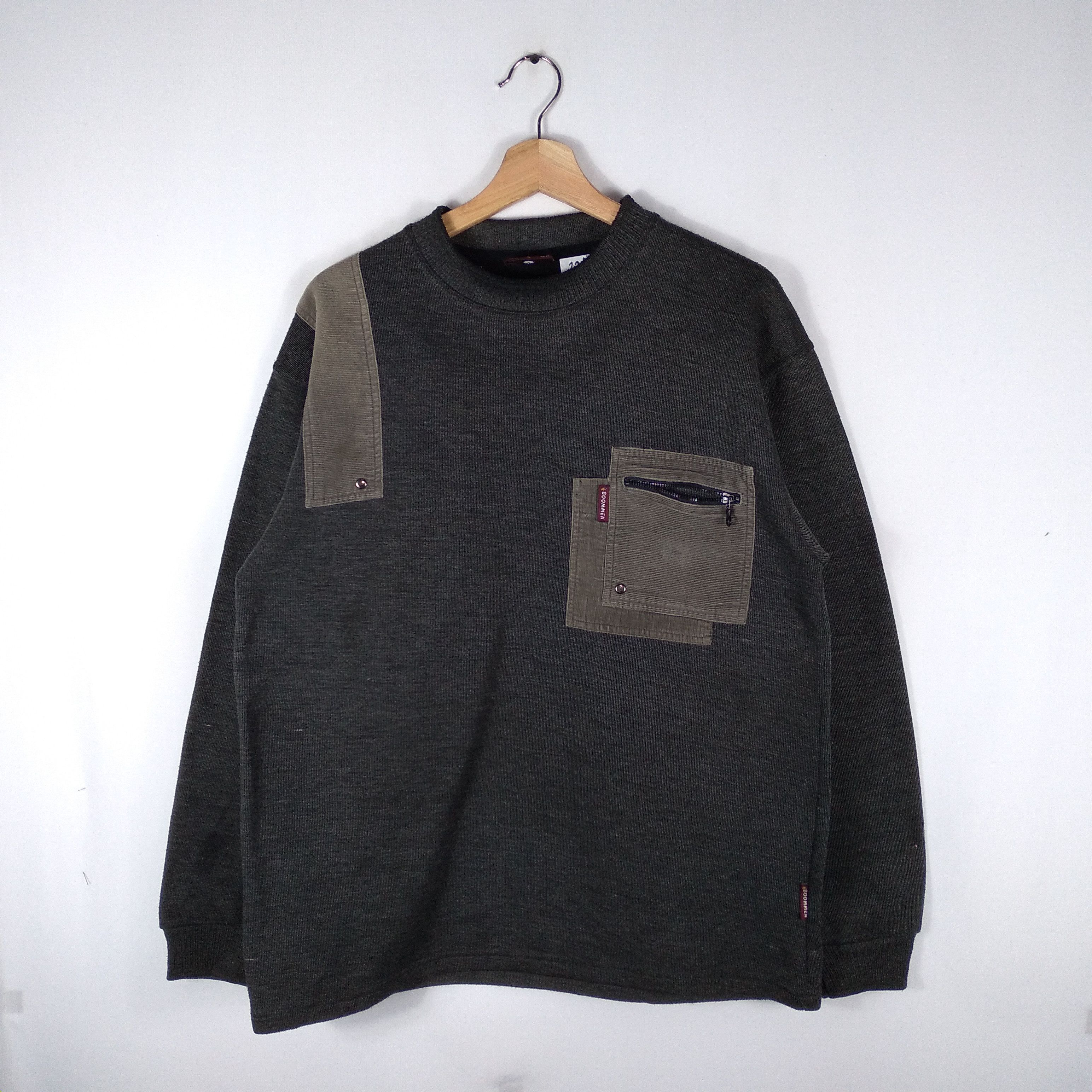 Vintage Boomen Single Pocket Patchwork Sweatshirts