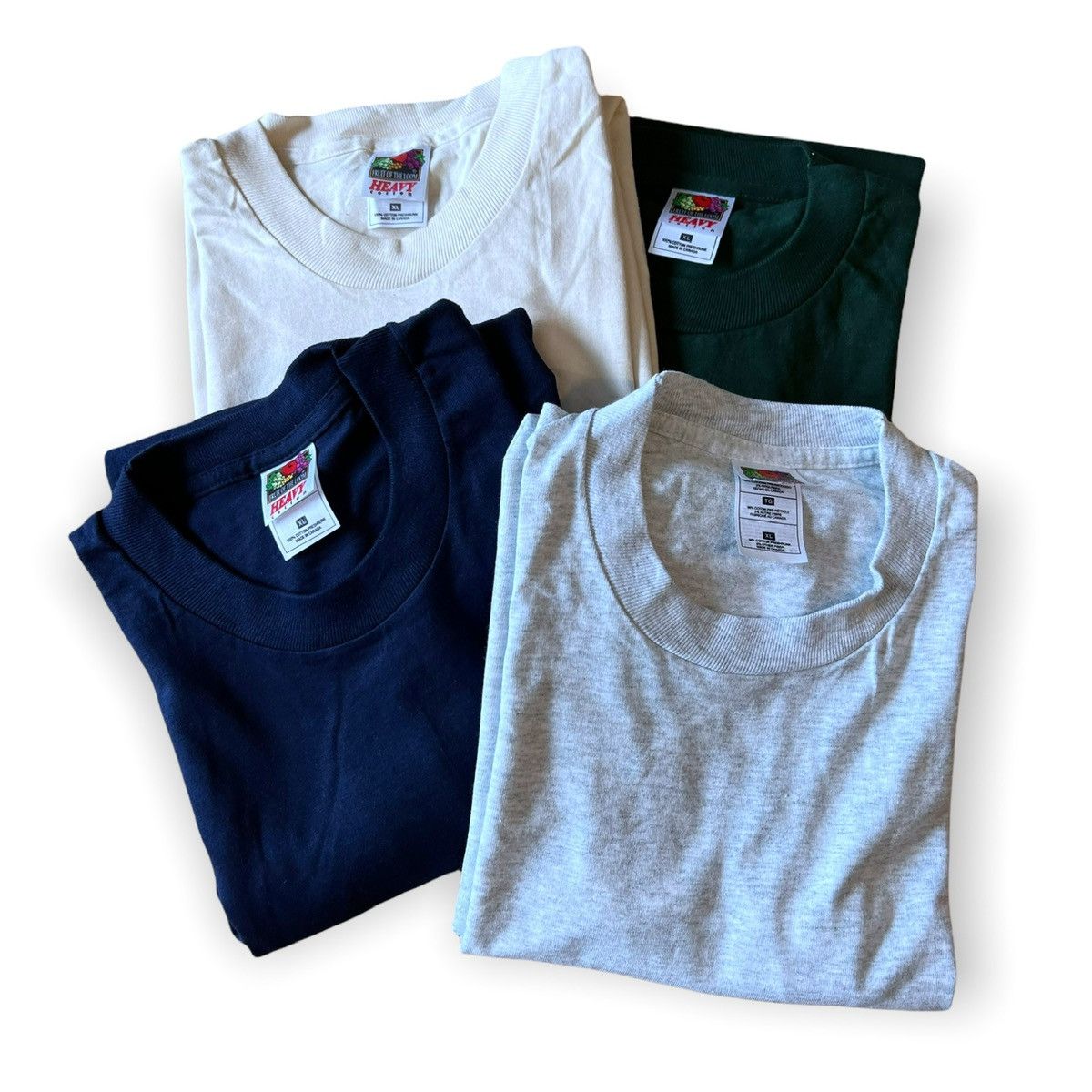 Fruit Of The Loom × Vintage 90s FOTL 4PACK Mixed Blank Shirt Bundle Deadstock FREE SHIP Size US XL / EU 56 / 4 - 1 Thumbnail