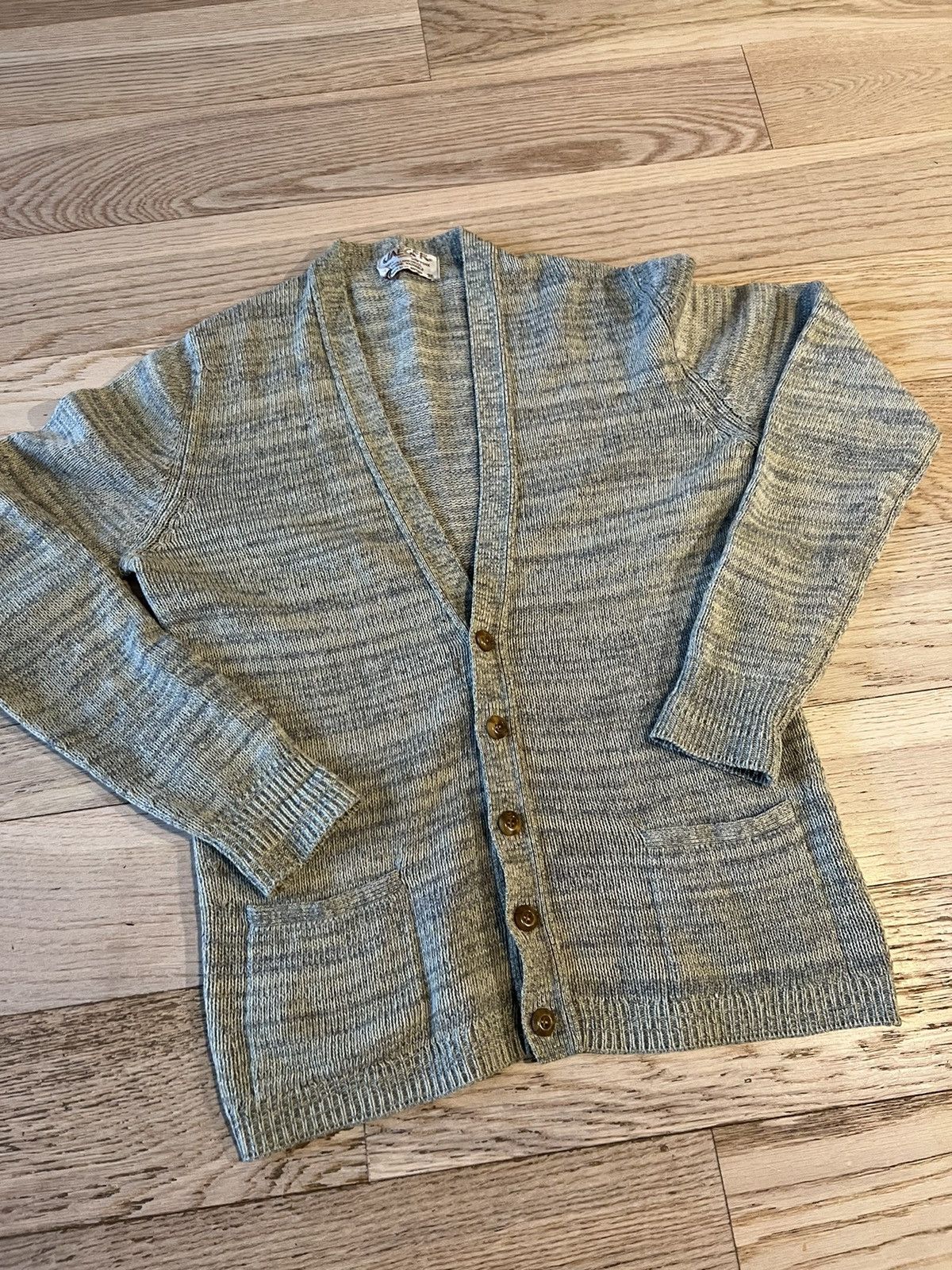 Jaeger × Vintage Vintage Jaeger Pure Lambs Wool Knitted Cardigan 70s 80s Size US M / EU 48-50 / 2 - 1 Thumbnail