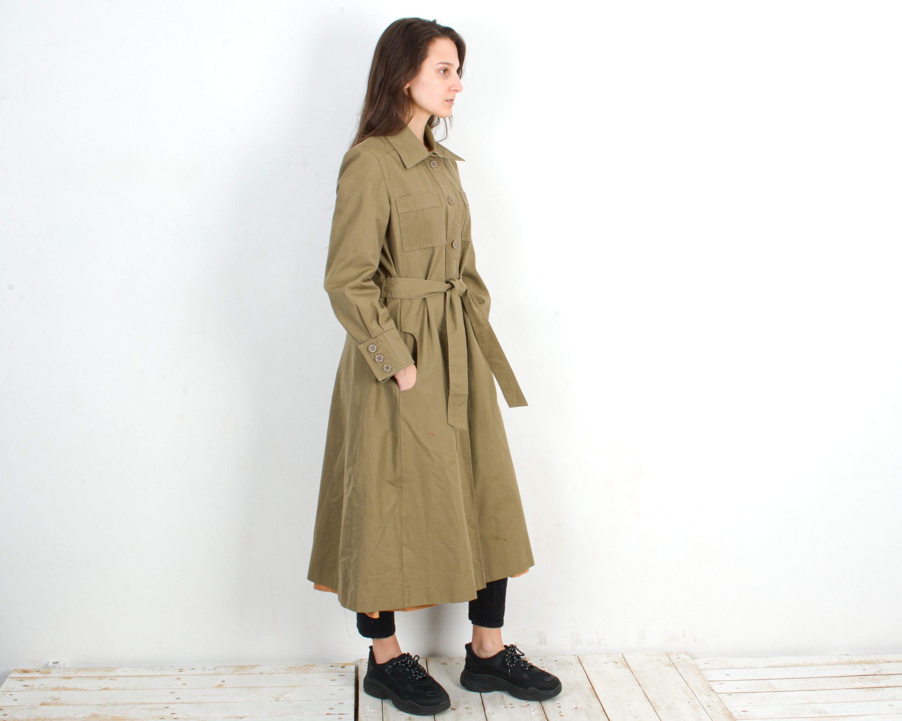 Other × Vintage Trench Rain Over Coat Mac Tan Belted Light Jacket Outdoors Size M / US 6-8 / IT 42-44 - 5 Thumbnail
