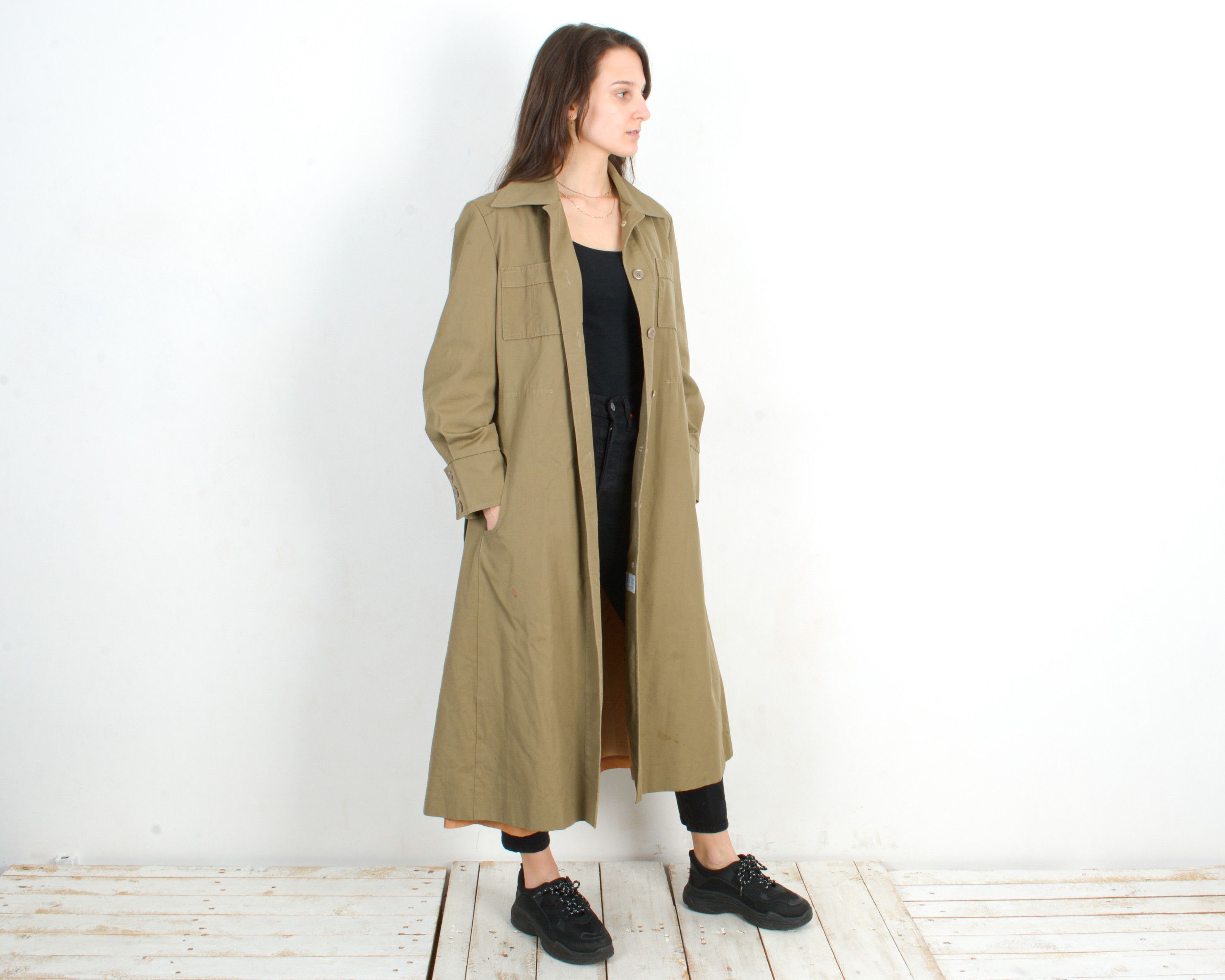 Other × Vintage Trench Rain Over Coat Mac Tan Belted Light Jacket Outdoors Size M / US 6-8 / IT 42-44 - 3 Thumbnail