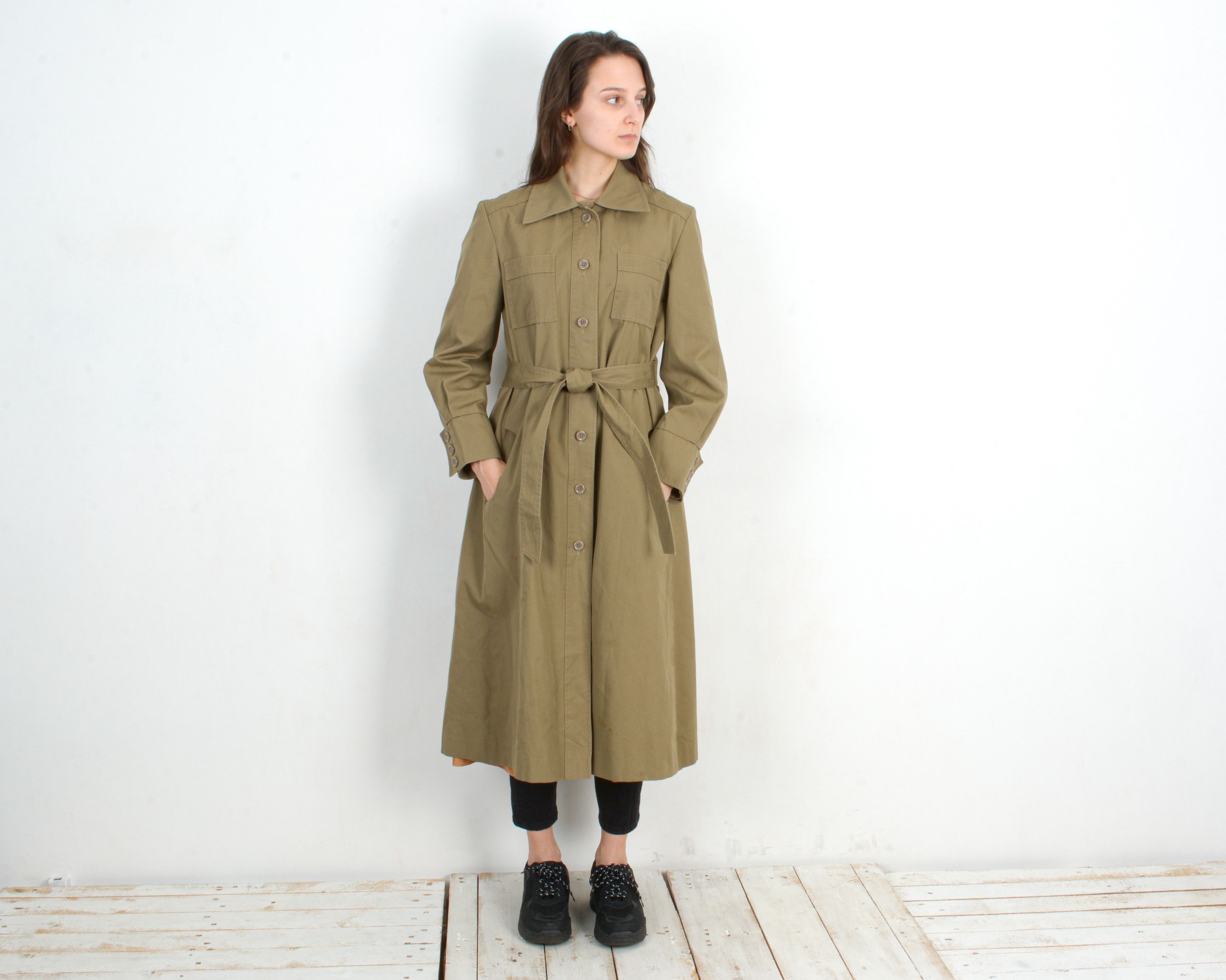 Other × Vintage Trench Rain Over Coat Mac Tan Belted Light Jacket Outdoors Size M / US 6-8 / IT 42-44 - 4 Thumbnail