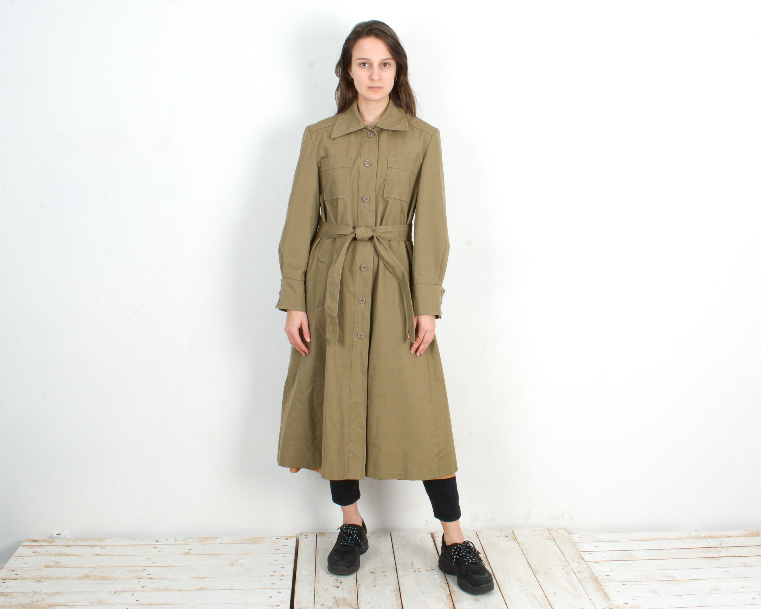 Other × Vintage Trench Rain Over Coat Mac Tan Belted Light Jacket Outdoors Size M / US 6-8 / IT 42-44 - 1 Thumbnail