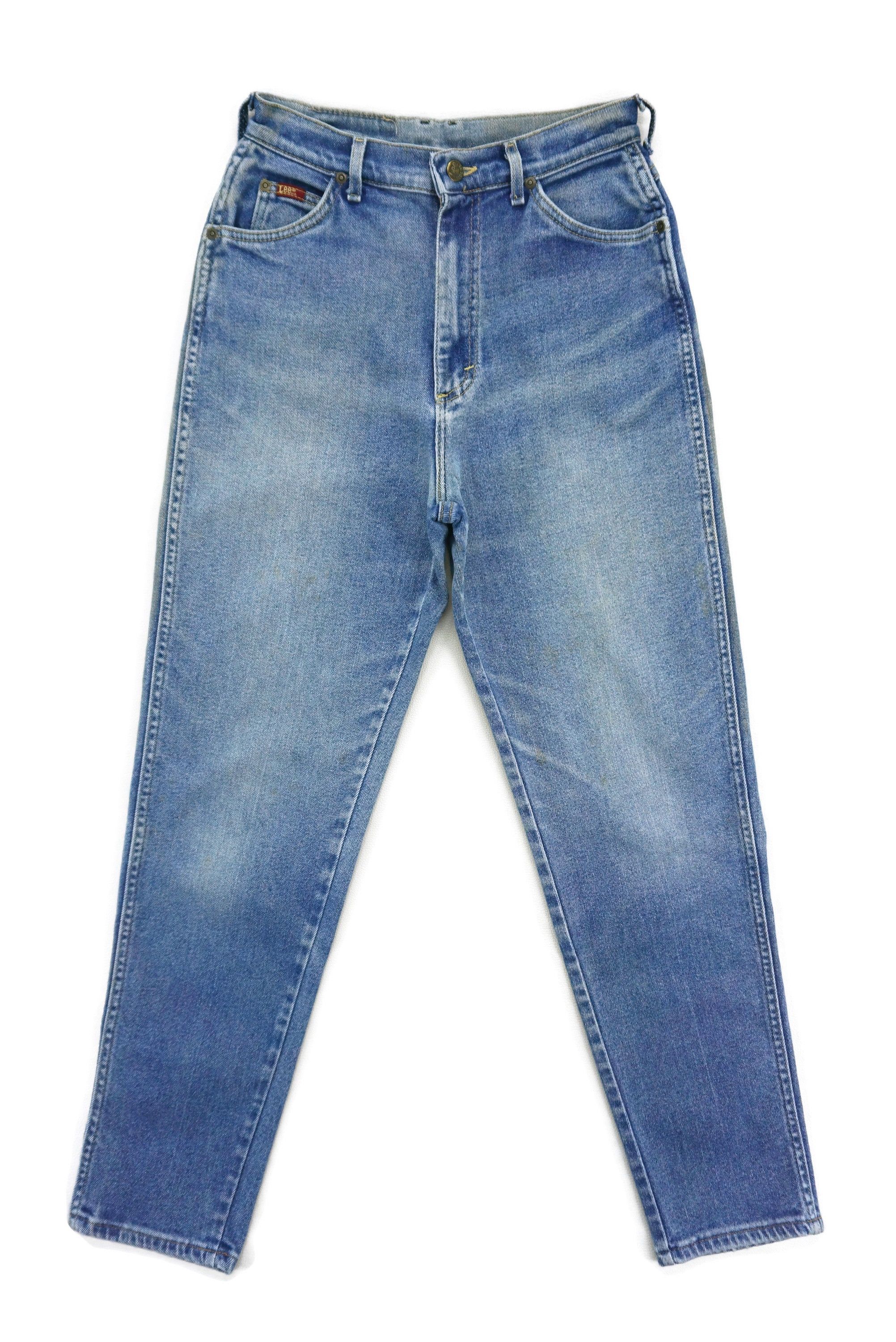 image of Lee x Rodeo Riders Vintage Distressed High Waisted Jeans Usa Made in Blue, Women's (Size 26)