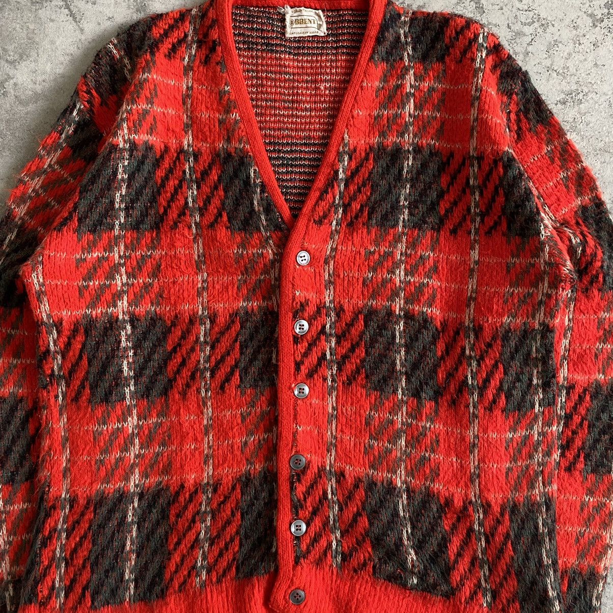 Vintage 60's Brent Knitted Mohair Cardigan Jumper Sweater