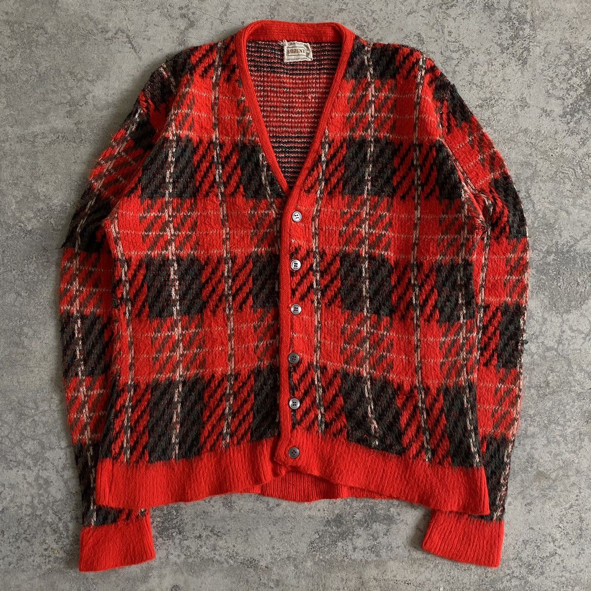 Vintage 60's Brent Knitted Mohair Cardigan Jumper Sweater