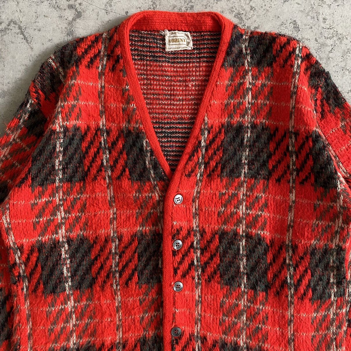 Vintage 60's Brent Knitted Mohair Cardigan Jumper Sweater