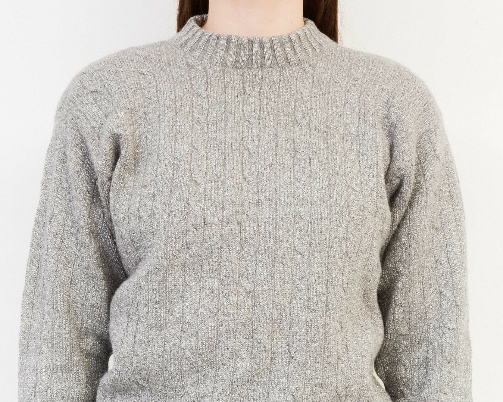 Other × Vintage Cashmere Sweater Wool Glossy Jumper Christmas Pullover Shine Size M / US 6-8 / IT 42-44 - 6 Thumbnail