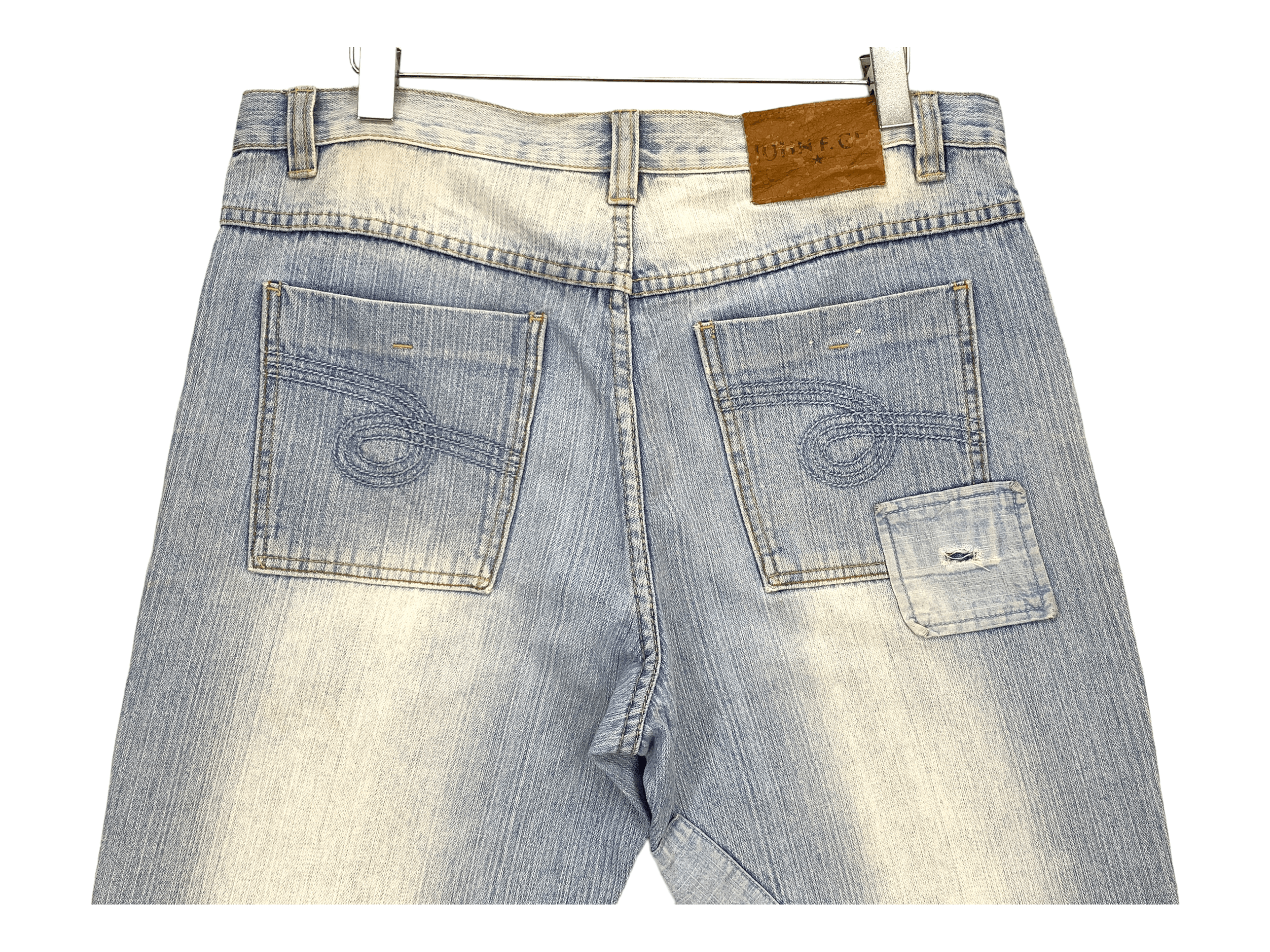 Other John F Gee Patchwork Jeans Hip Hop Skateboards Loose Pants Size US 35 - 6 Thumbnail