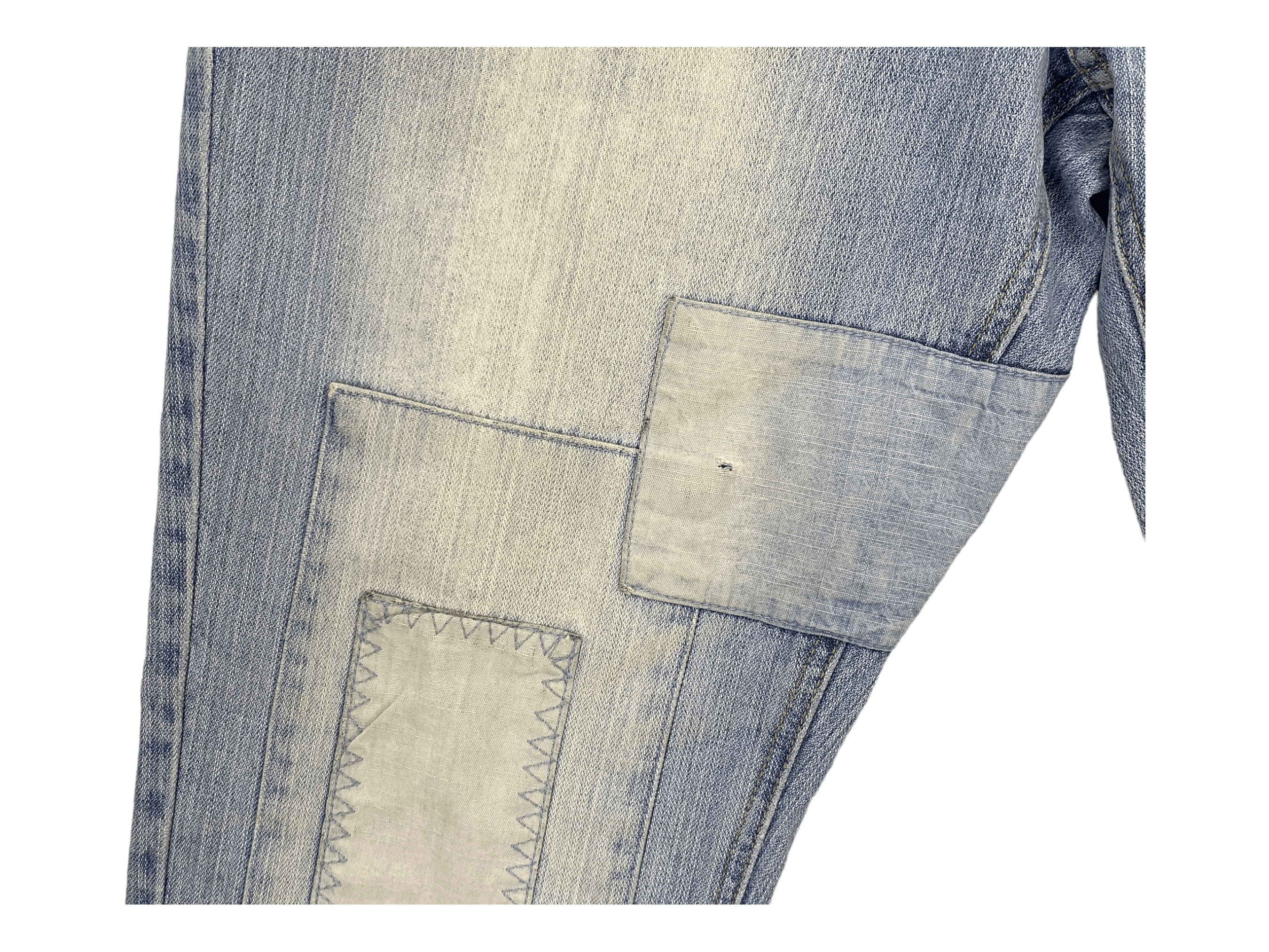 Other John F Gee Patchwork Jeans Hip Hop Skateboards Loose Pants Size US 35 - 11 Thumbnail