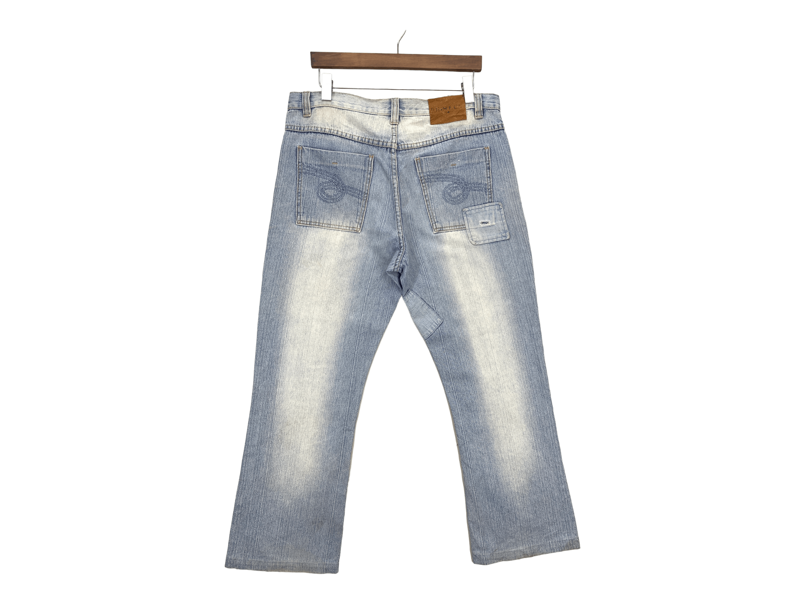 Other John F Gee Patchwork Jeans Hip Hop Skateboards Loose Pants Size US 35 - 2 Thumbnail