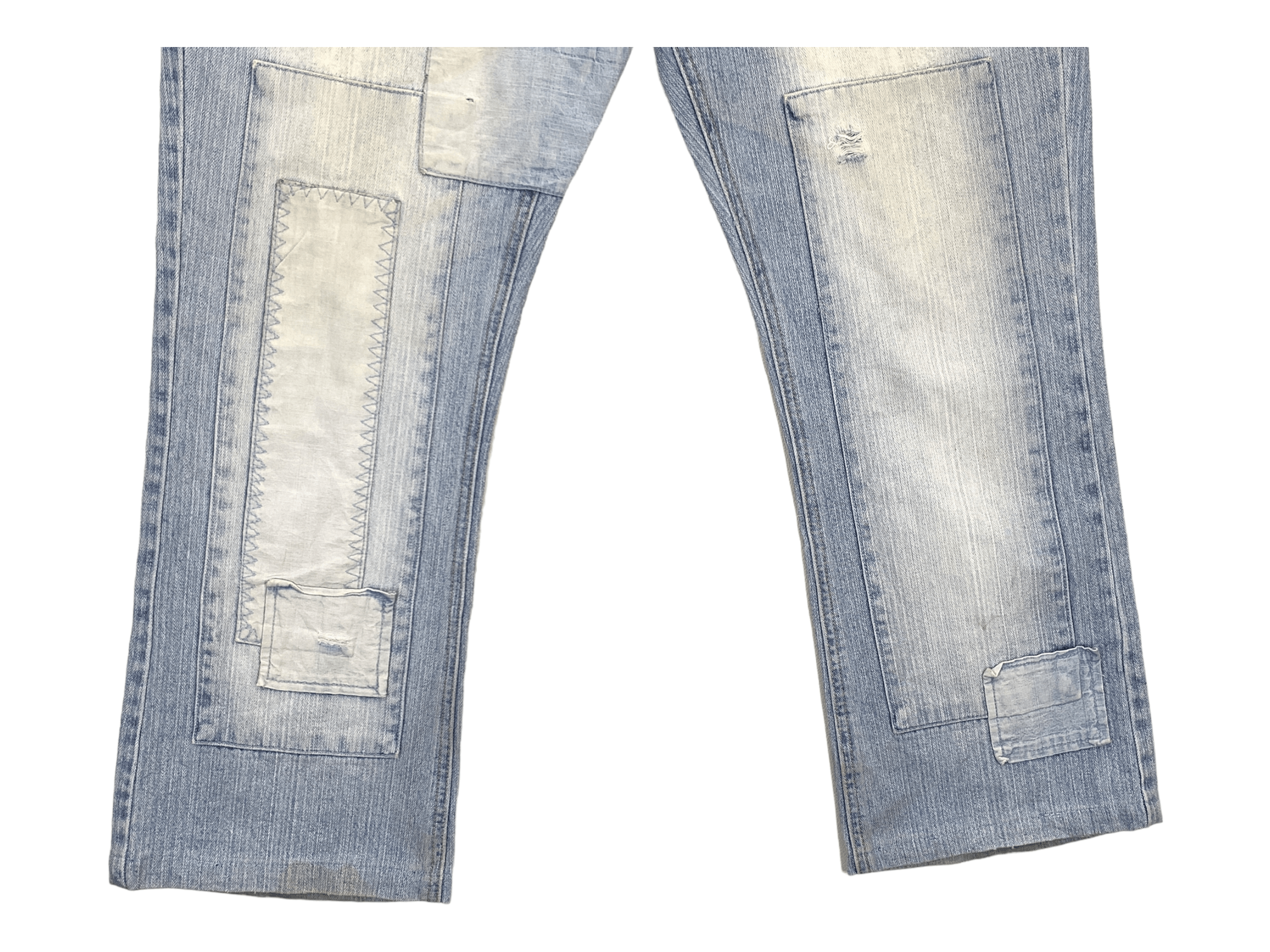 Other John F Gee Patchwork Jeans Hip Hop Skateboards Loose Pants Size US 35 - 5 Thumbnail