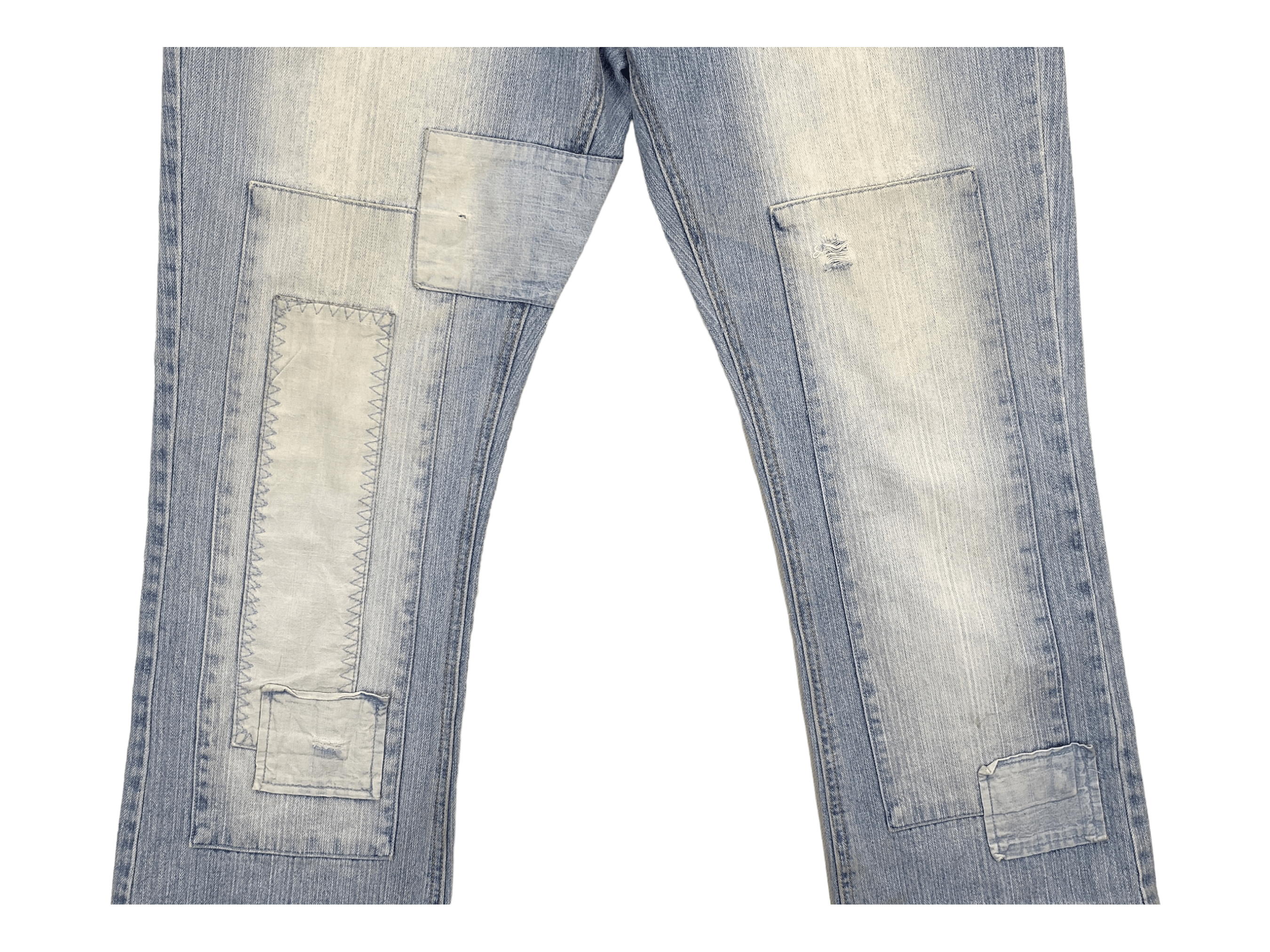 Other John F Gee Patchwork Jeans Hip Hop Skateboards Loose Pants Size US 35 - 4 Thumbnail