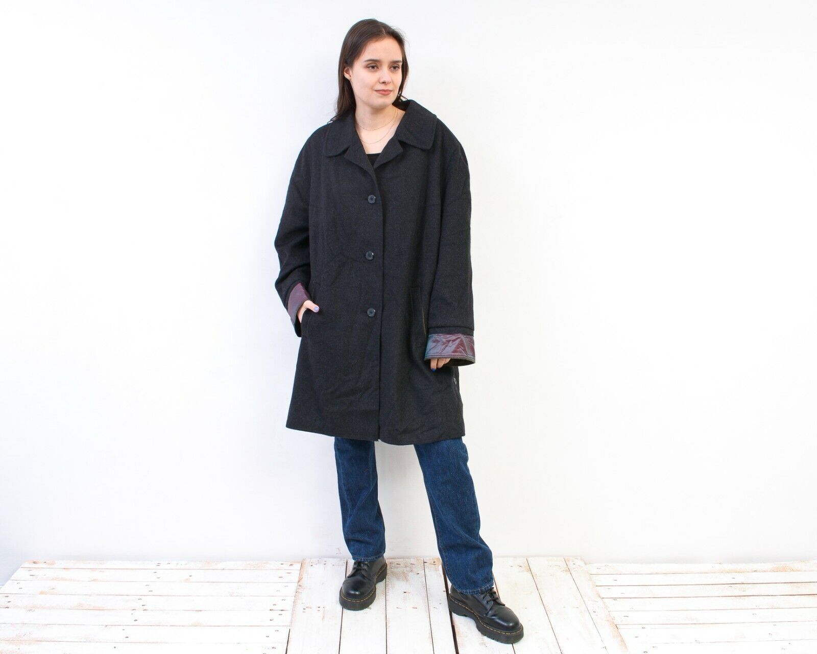 Other Loden Wool Coat Jacket Overcoat Green Long Burgundy Lining Size XL / US 12-14 / IT 48-50 - 1 Thumbnail