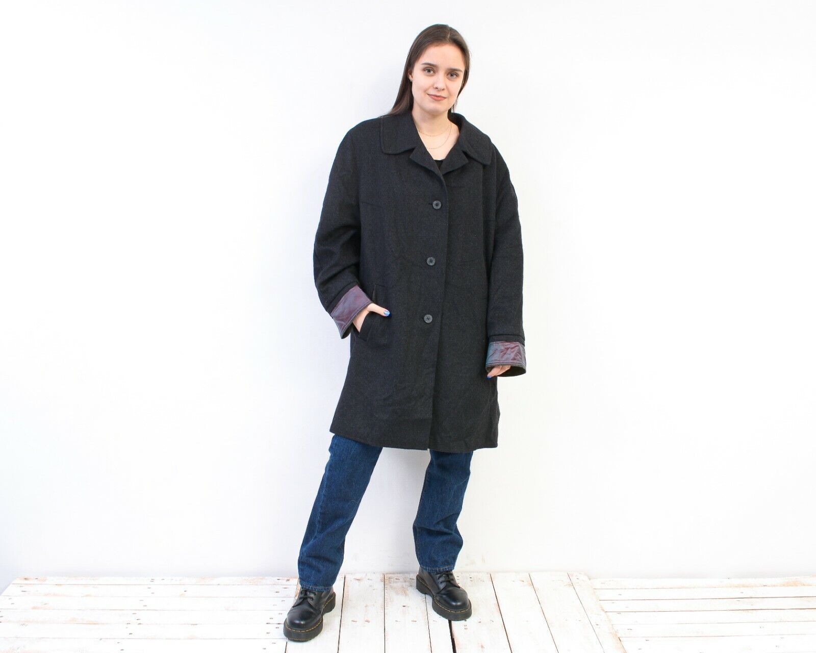 Other Loden Wool Coat Jacket Overcoat Green Long Burgundy Lining Size XL / US 12-14 / IT 48-50 - 3 Thumbnail