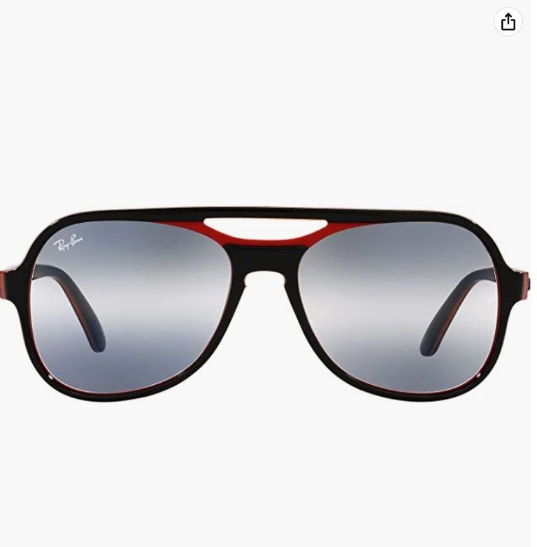 Ray-Ban RB4357 Powderhorn Aviator Sunglasses Red Black