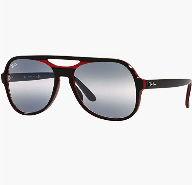 Ray-Ban RB4357 Powderhorn Aviator Sunglasses Red Black