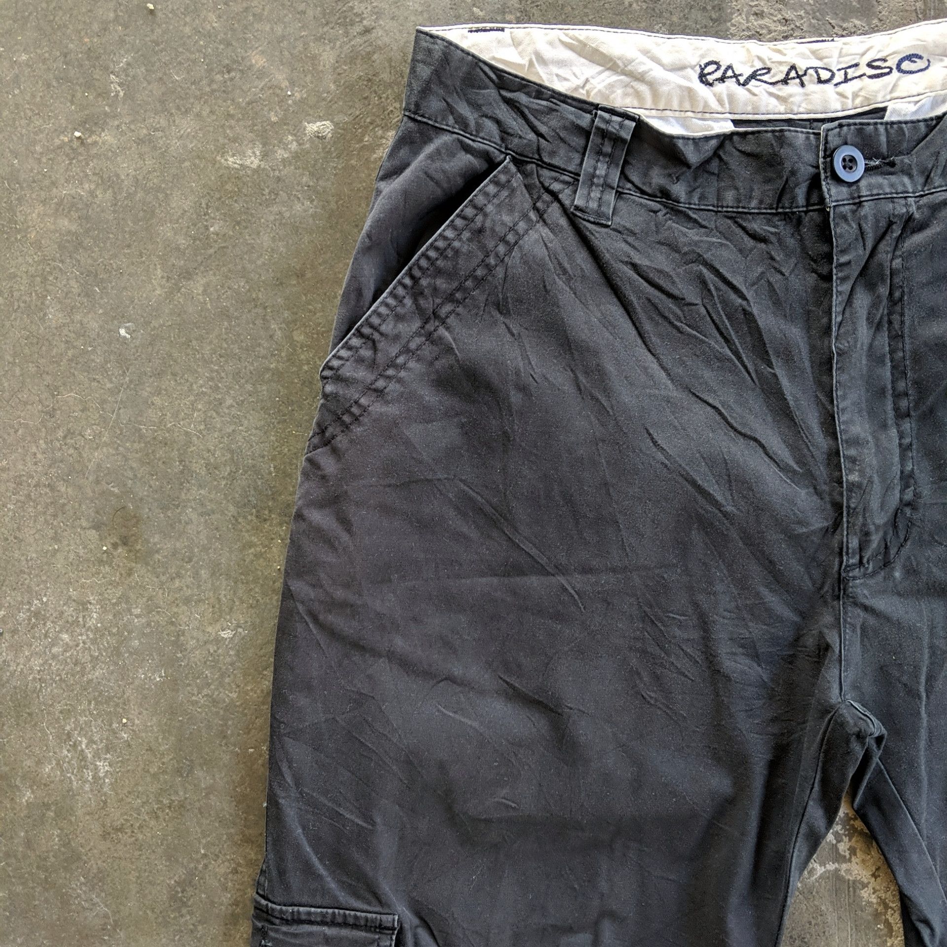 Japanese Brand W32 Vintage BLACK Paradisco Tactical Cargo Distressed Pants Size US 32 / EU 48 - 3 Thumbnail