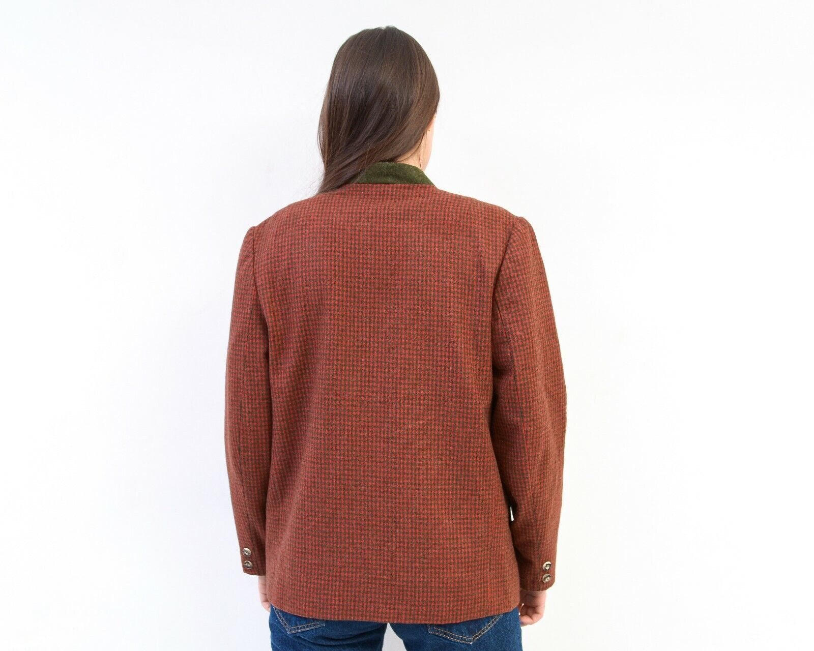 Other × Vintage Suit Jacket Trachten Wool Cardigan Check Plaid Tartan Blazer Size L / US 10 / IT 46 - 5 Thumbnail