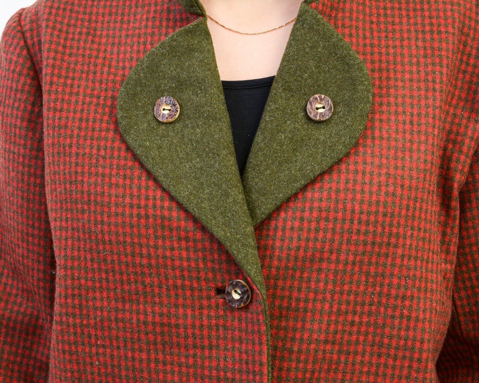 Other × Vintage Suit Jacket Trachten Wool Cardigan Check Plaid Tartan Blazer Size L / US 10 / IT 46 - 6 Thumbnail