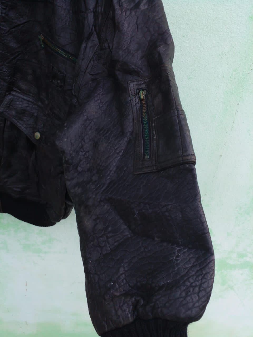 Leather BOMBER JACKET x ECHT LEDER. (GJ 6) Size US XL / EU 56 / 4 - 8 Thumbnail