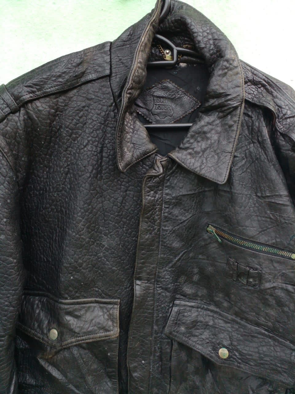 Leather BOMBER JACKET x ECHT LEDER. (GJ 6) Size US XL / EU 56 / 4 - 4 Thumbnail