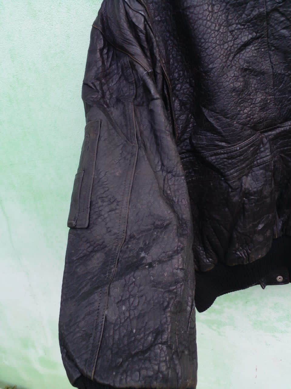 Leather BOMBER JACKET x ECHT LEDER. (GJ 6) Size US XL / EU 56 / 4 - 7 Thumbnail