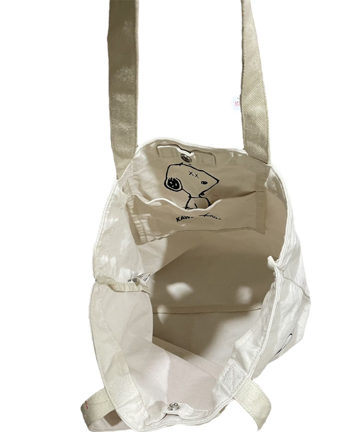 Japanese Brand Rare🔥Kaws x Joe Peanuts x Uniqlo Distressed Canvas Tote Bag Size ONE SIZE - 12 Thumbnail