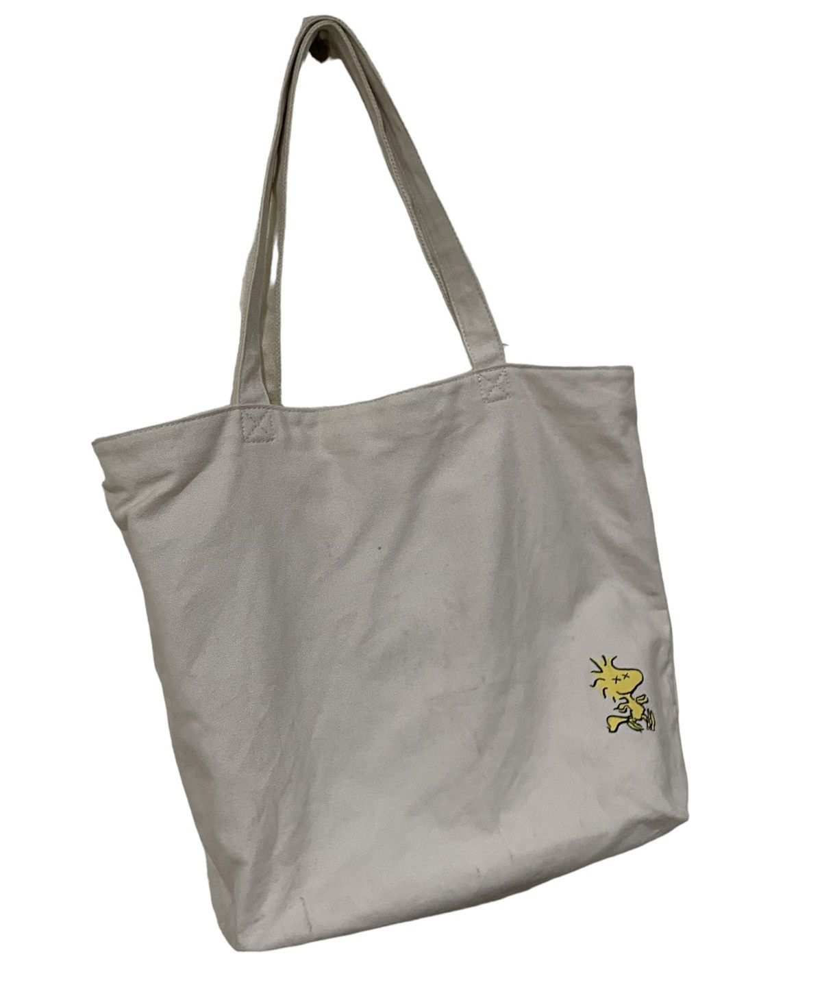 Japanese Brand Rare🔥Kaws x Joe Peanuts x Uniqlo Distressed Canvas Tote Bag Size ONE SIZE - 9 Thumbnail