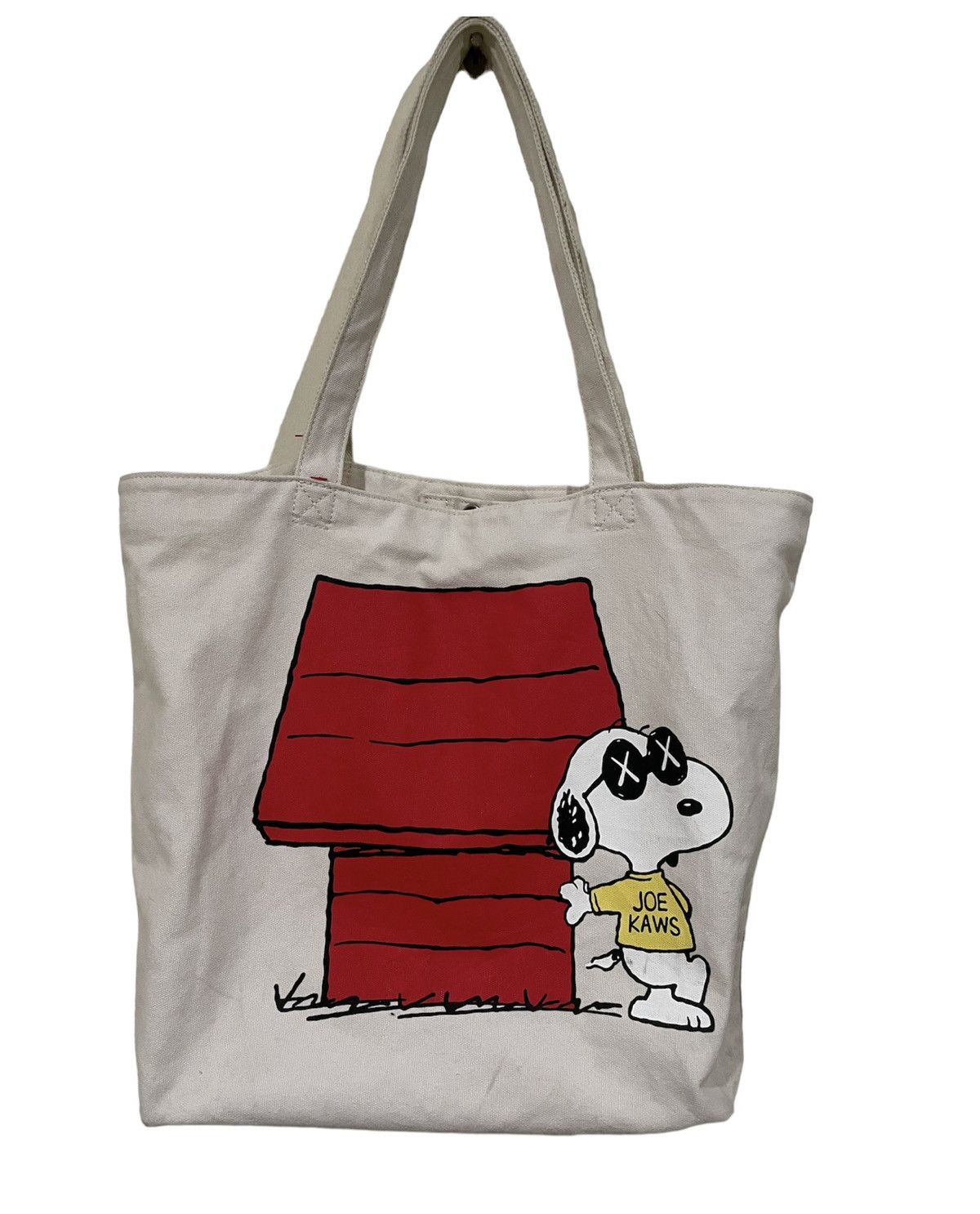 Rare🔥Kaws x Joe Peanuts x Uniqlo Distressed Canvas Tote Bag