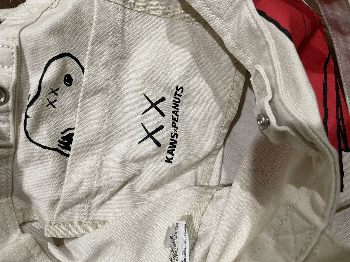 Japanese Brand Rare🔥Kaws x Joe Peanuts x Uniqlo Distressed Canvas Tote Bag Size ONE SIZE - 16 Thumbnail