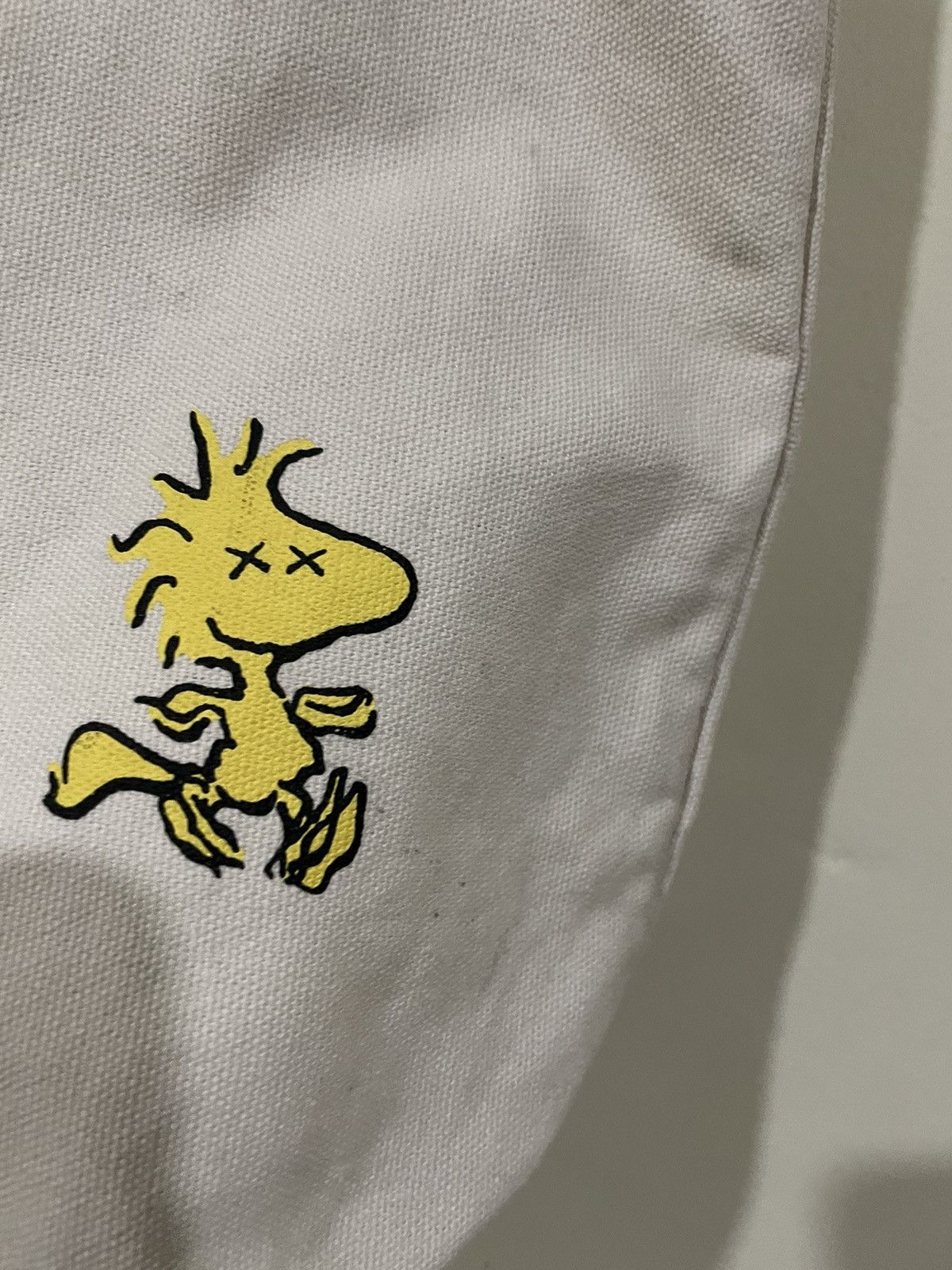 Japanese Brand Rare🔥Kaws x Joe Peanuts x Uniqlo Distressed Canvas Tote Bag Size ONE SIZE - 15 Thumbnail