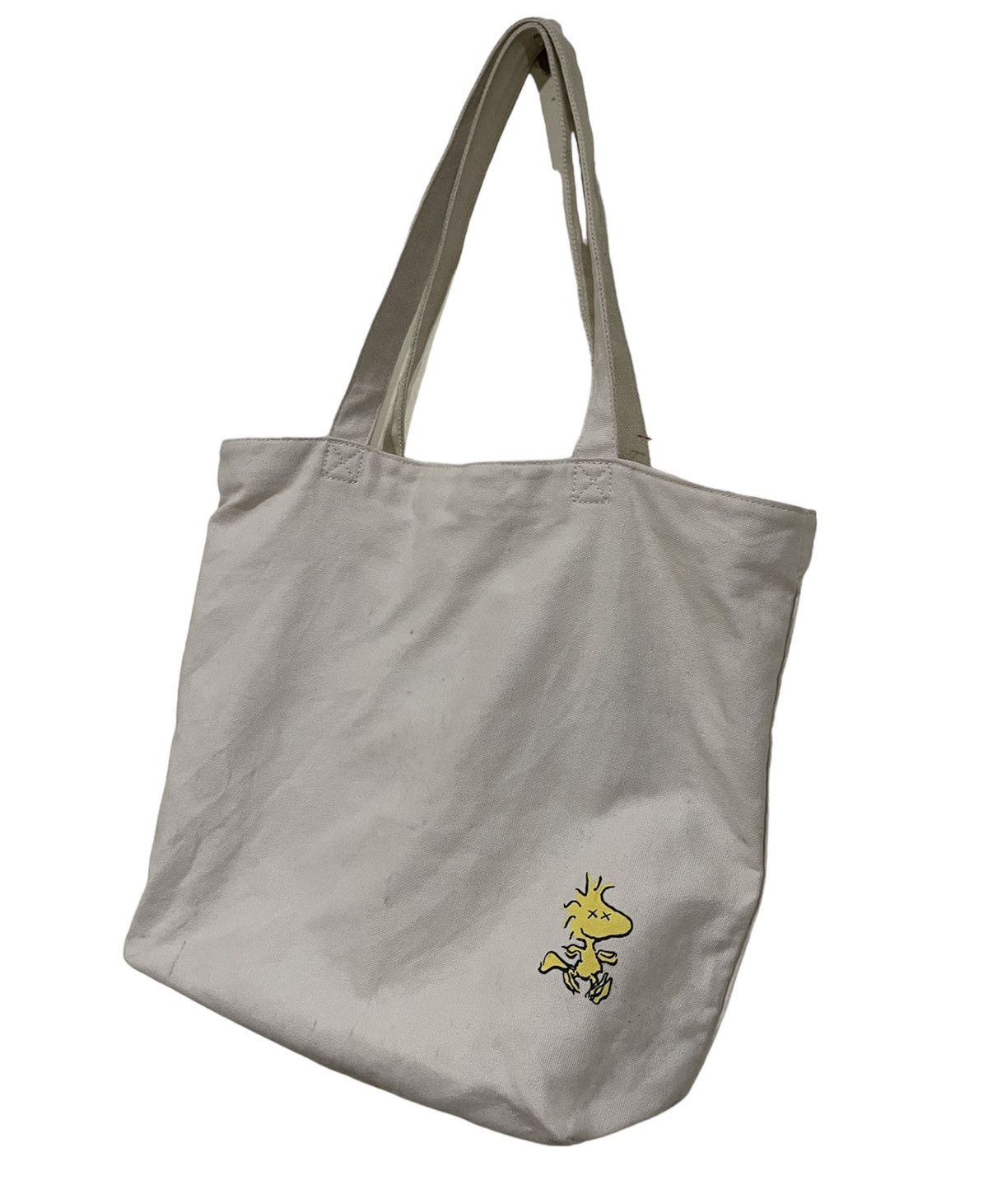 Japanese Brand Rare🔥Kaws x Joe Peanuts x Uniqlo Distressed Canvas Tote Bag Size ONE SIZE - 8 Thumbnail