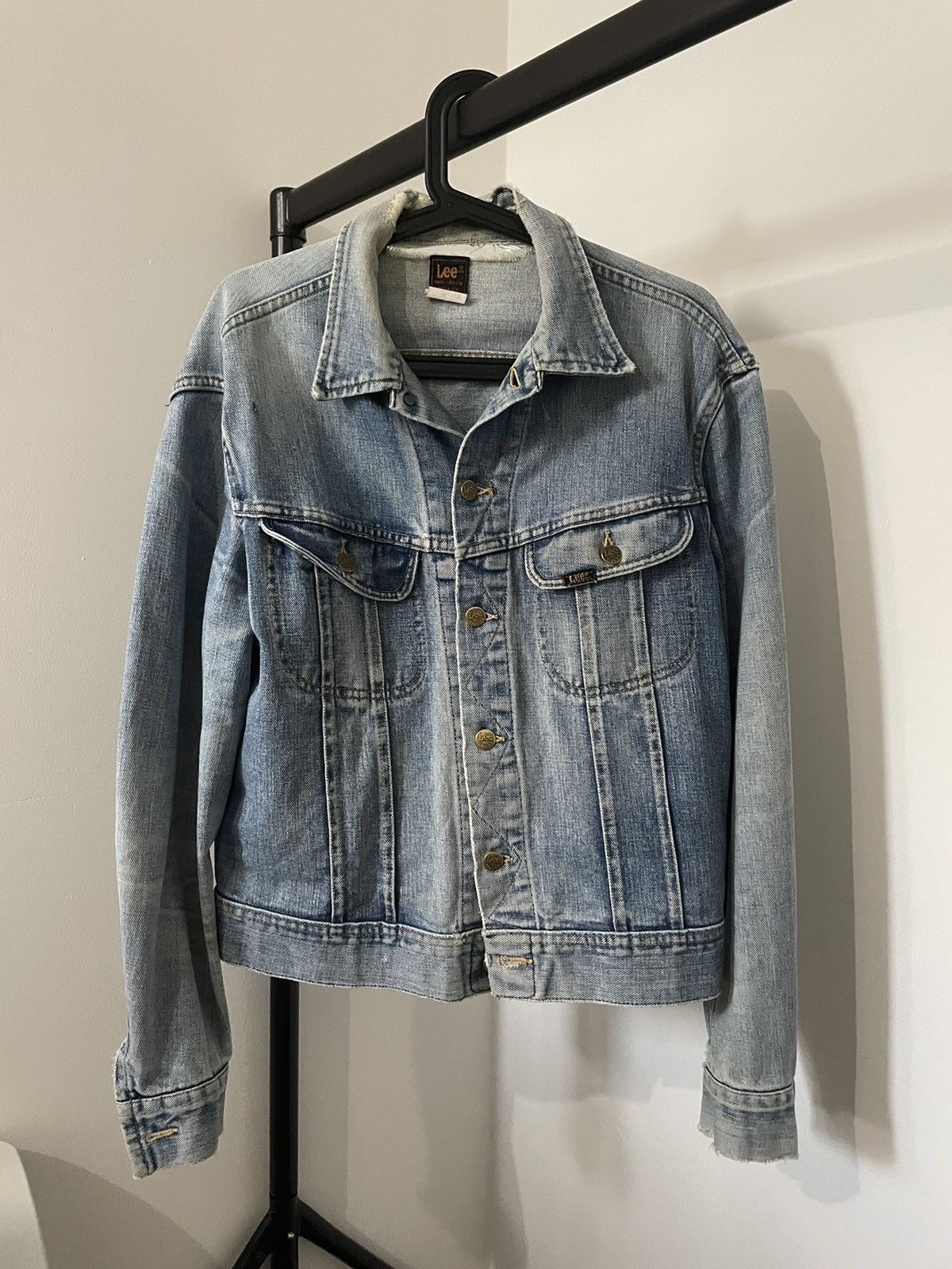 90s Lee Vintage Stonewashed Destroyed Denim Jacket