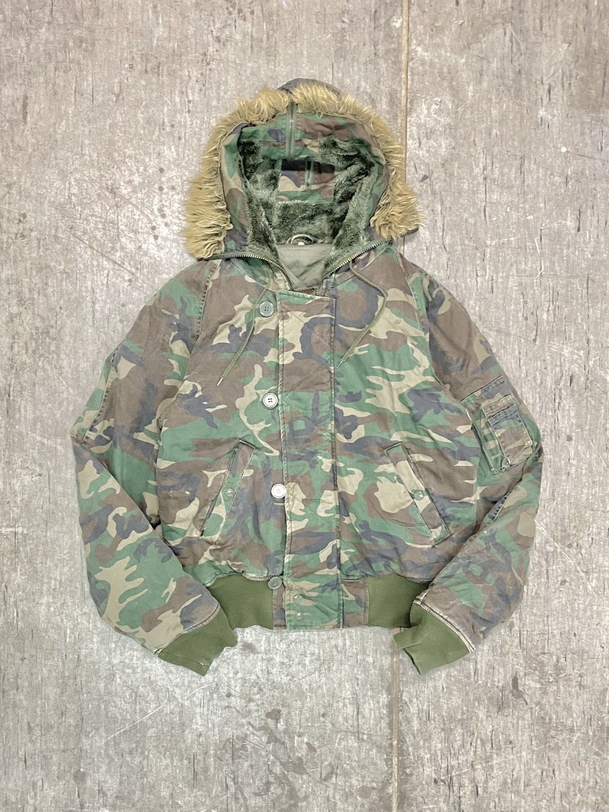 TAKEO KIKUCHI N2B Military fur blouson ᶠᵃⁿᶜʸᵍᵘʸ CROPPED N2B