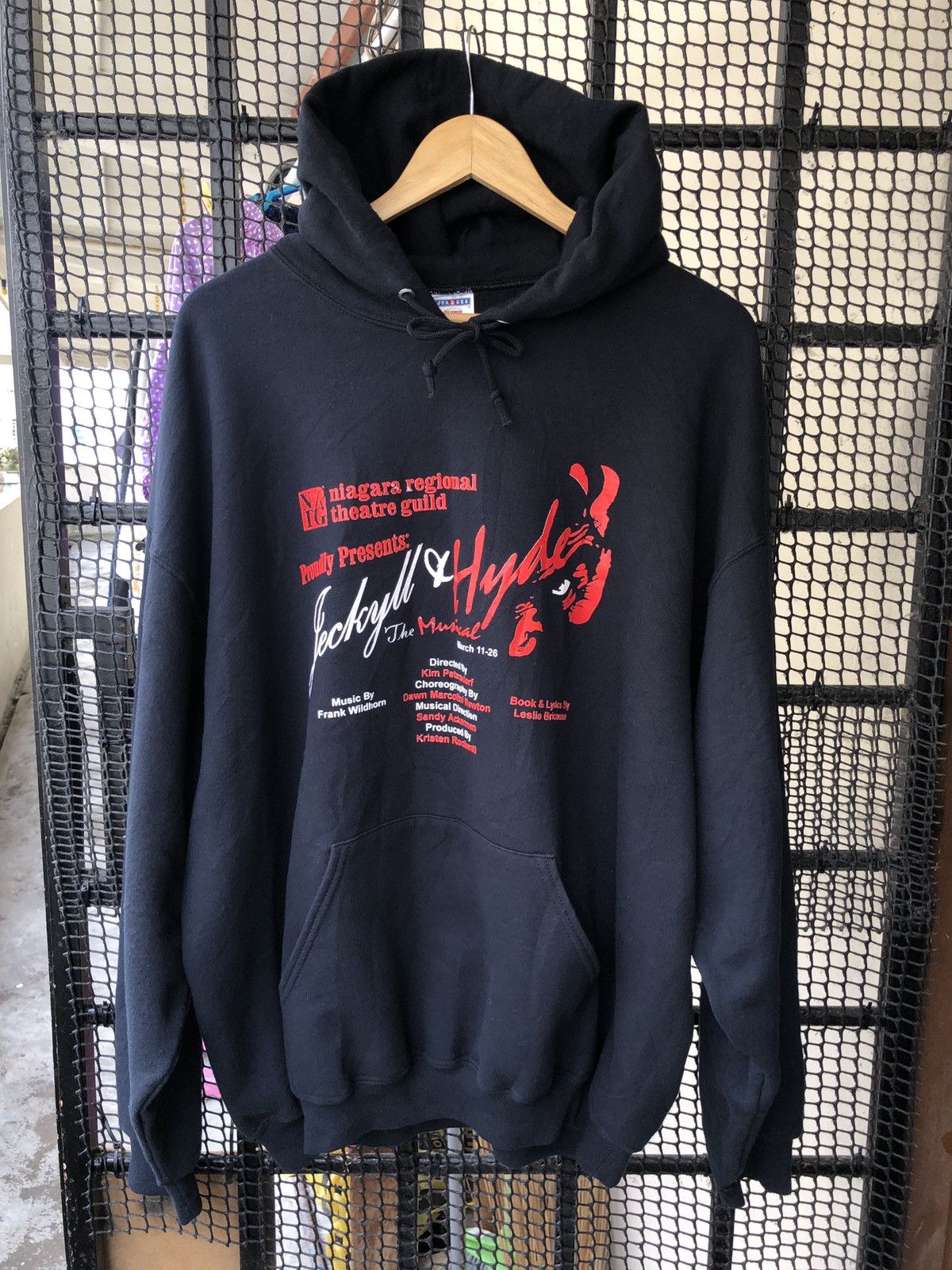 image of Jerzees x Movie Vintage Jekyll Hyde The Musical Cozy Hoodie in Blue/Black, Men's (Size 2XL)