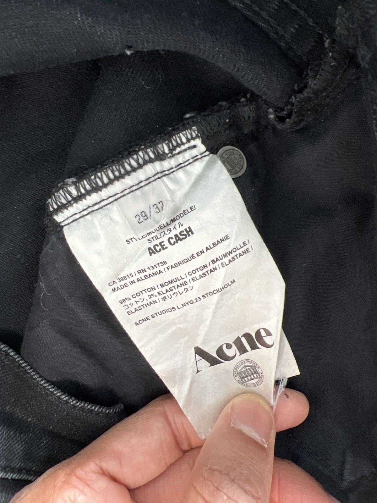 Acne Studios Acne Studios Ace Cash Black Jeans Size US 29 - 8 Thumbnail